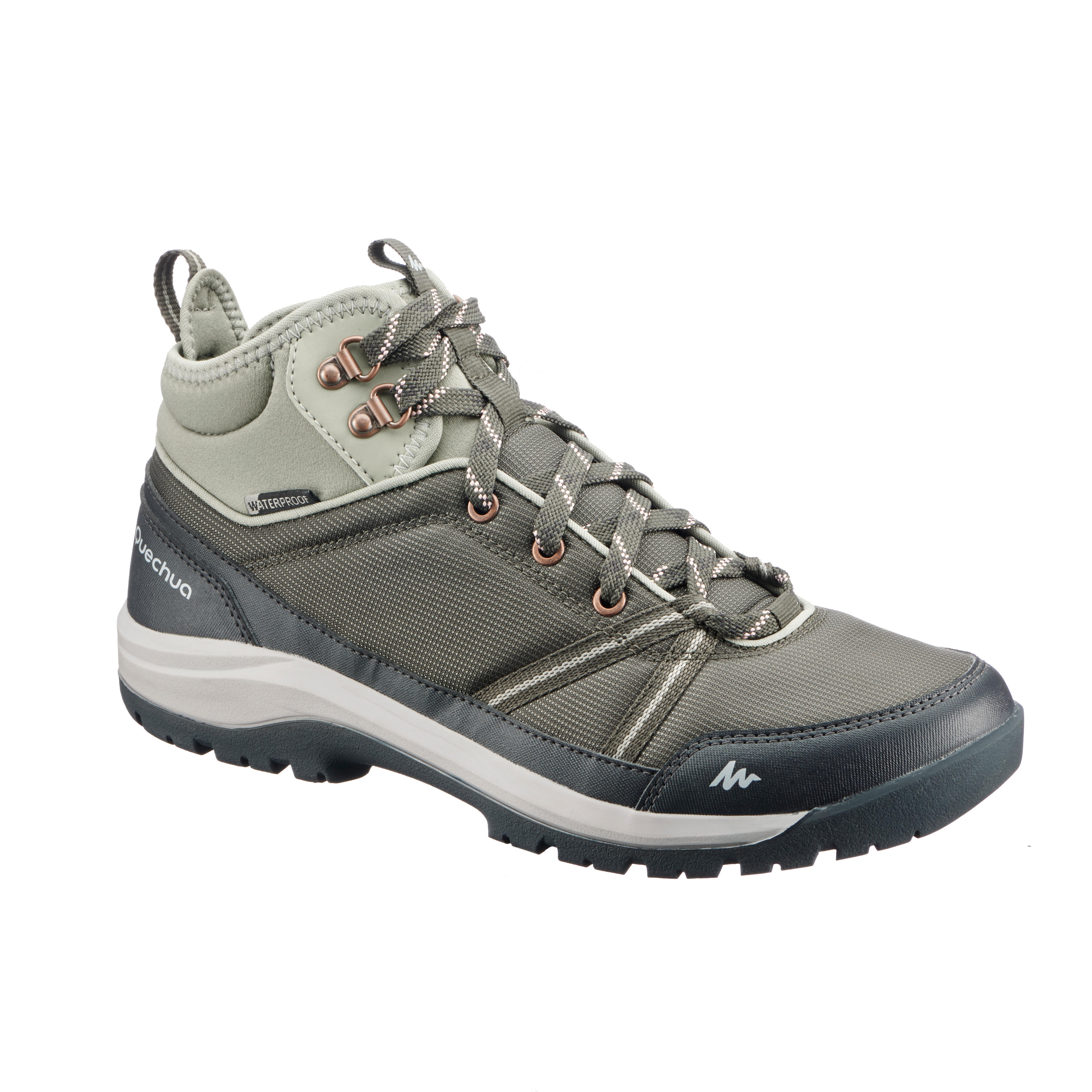 Quechua Wanderschuhe Naturwandern - NH150 halbhoch wasserdicht - Damen schwarz