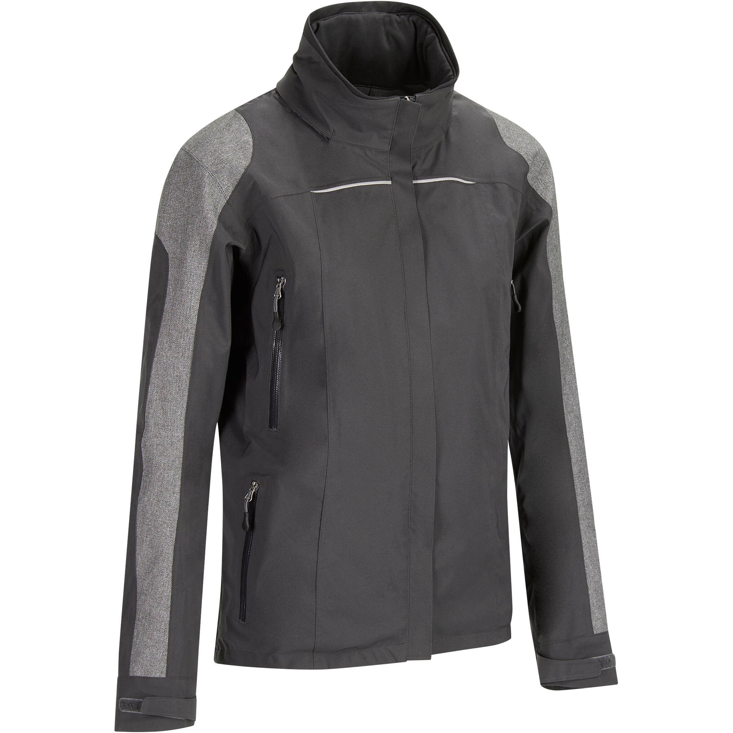 Fouganza Reitjacke Regenjacke 500 wasserdicht Damen dunkelgrau