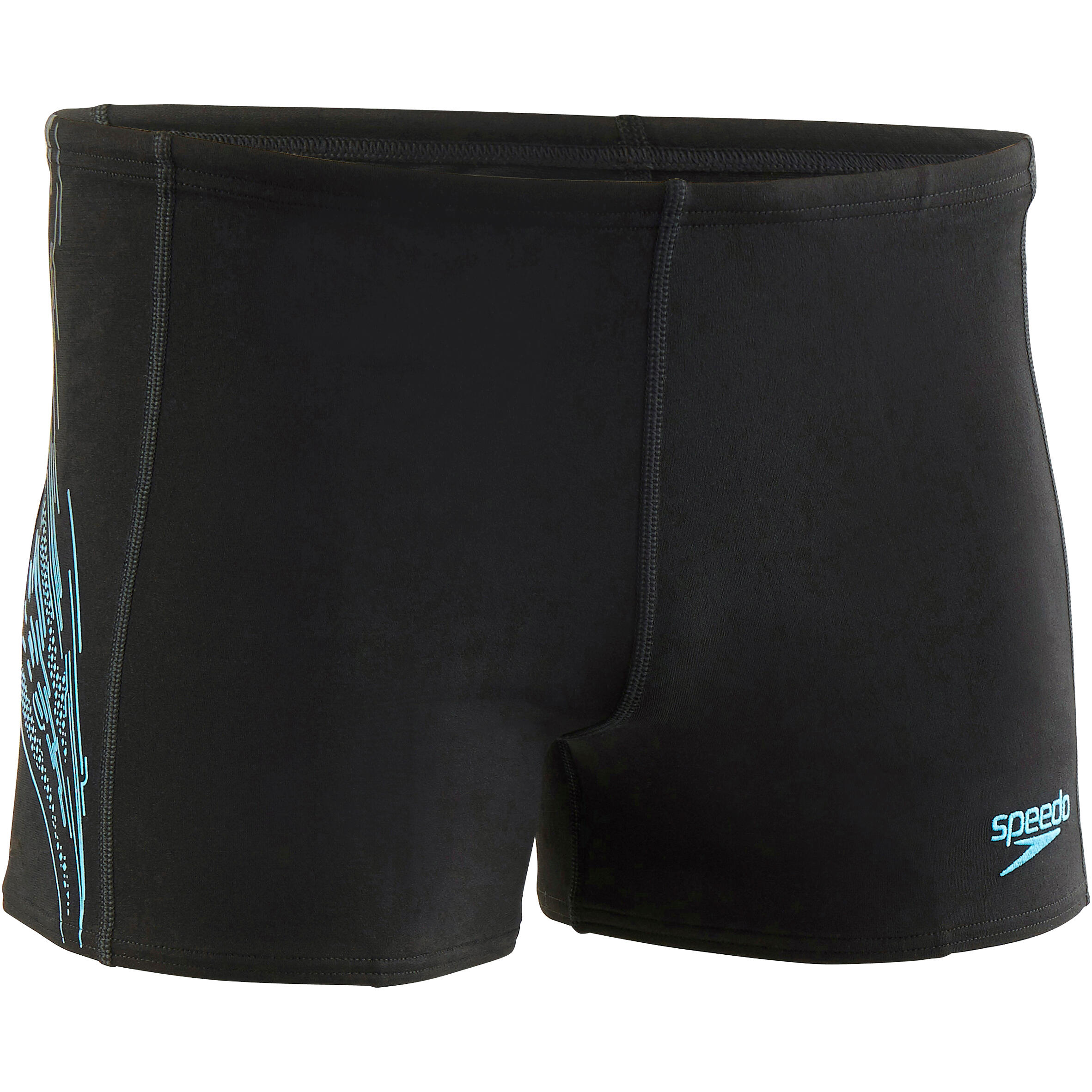 Speedo Badehose Boxer Herren Print schwarz/blau