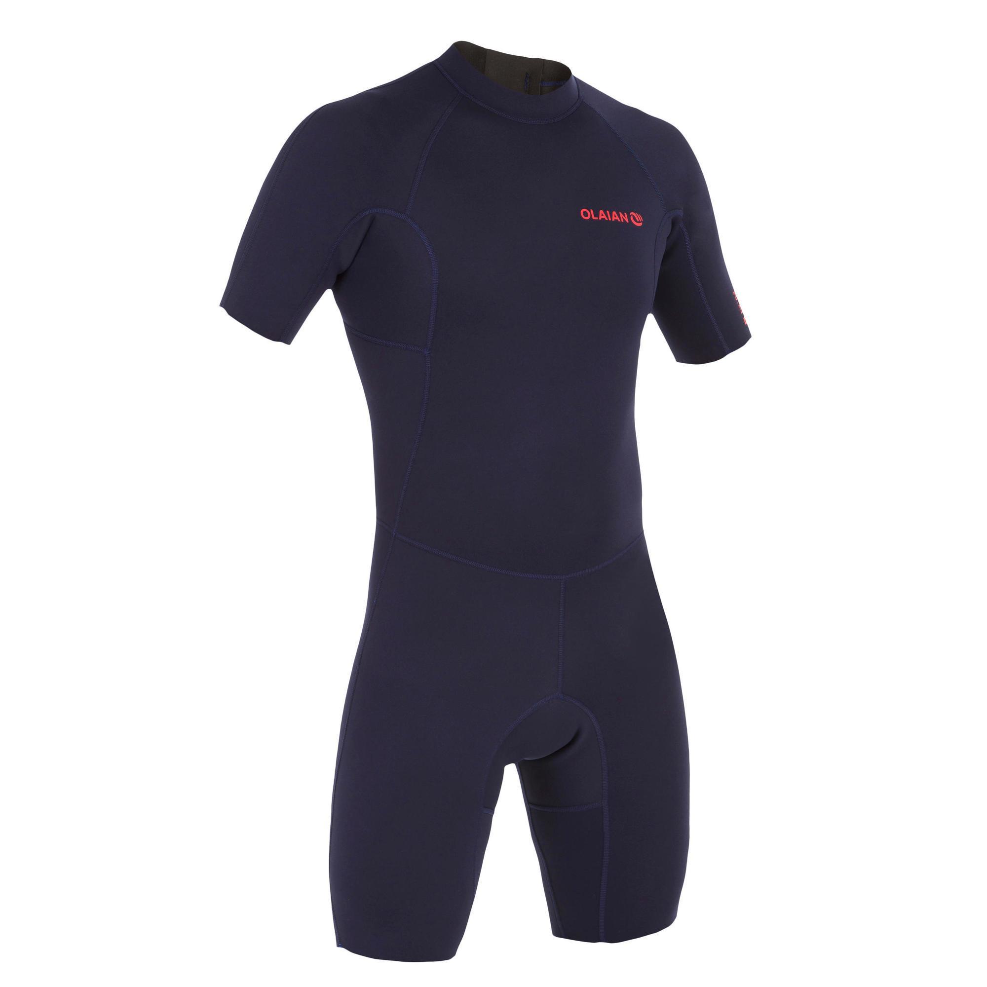 Olaian Neoprenanzug Surfen Shorty 100 Neopren 1,5 mm Herren marineblau
