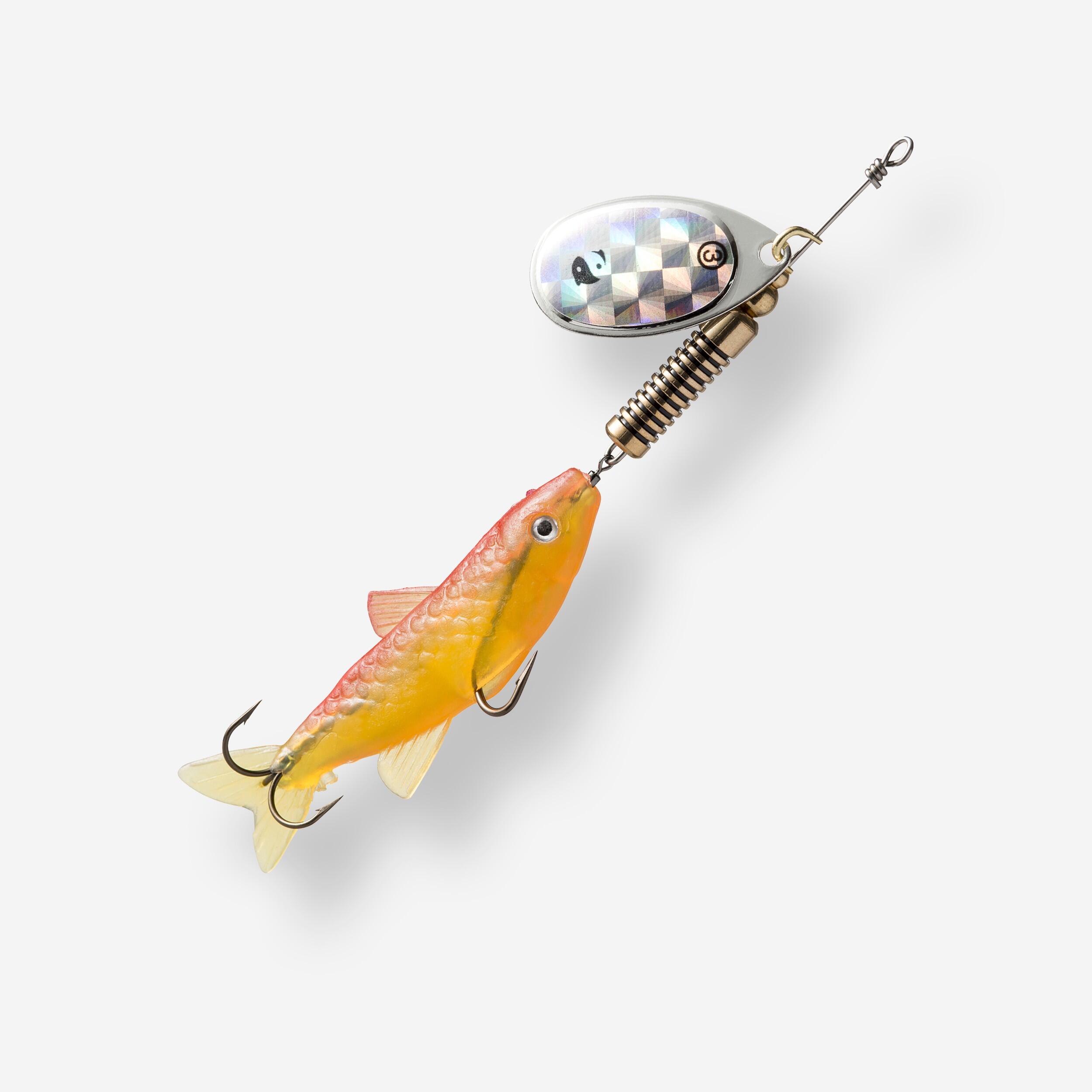 Caperlan Spinner mit Elritze Weta Fish #3 fluoreszierend Raubfischangeln