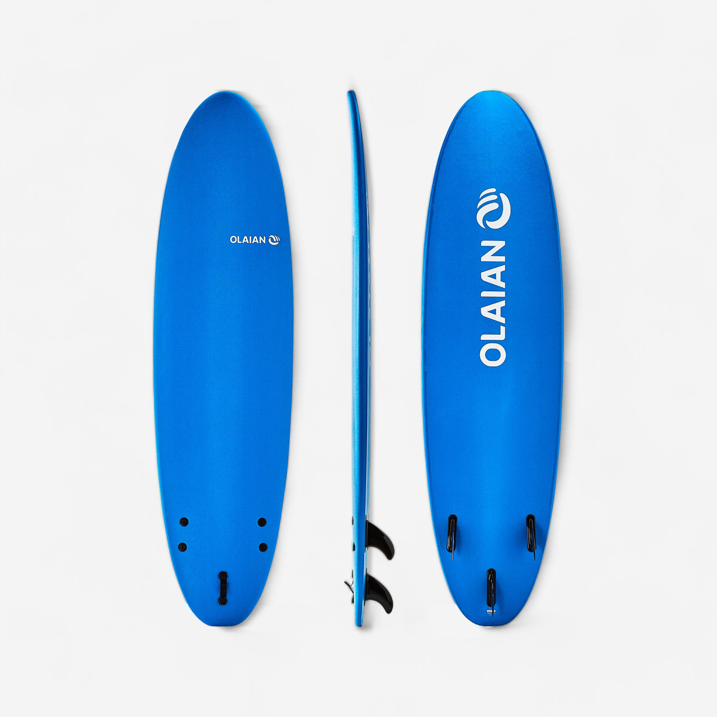 Olaian Surfboard Schaumstoff 100 7' inkl. Leash und 3 Finnen