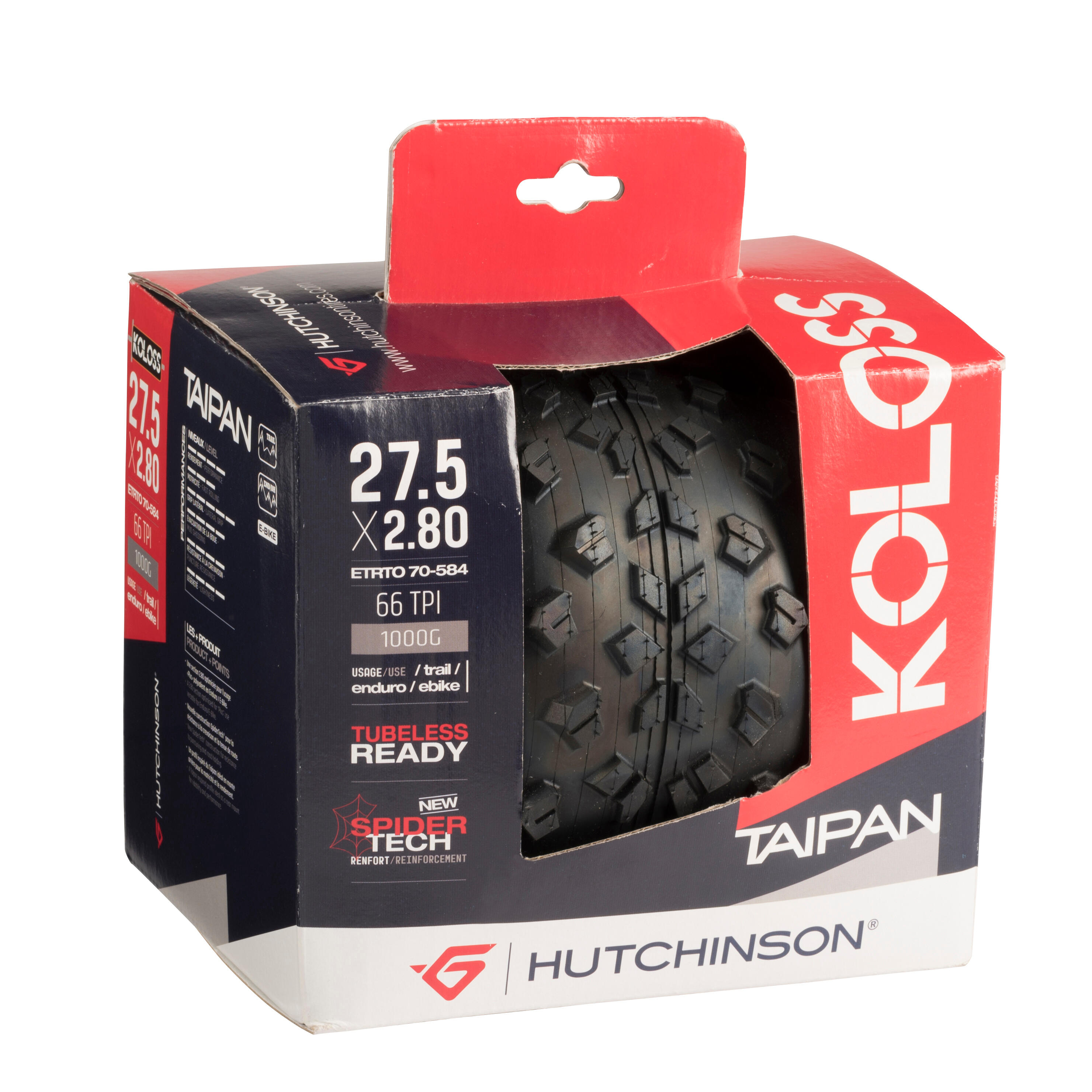 Hutchinson Fahrradreifen Faltreifen MTB Taipan Tubeless Ready Hardskin 27,5×2,80 (70mm 584)