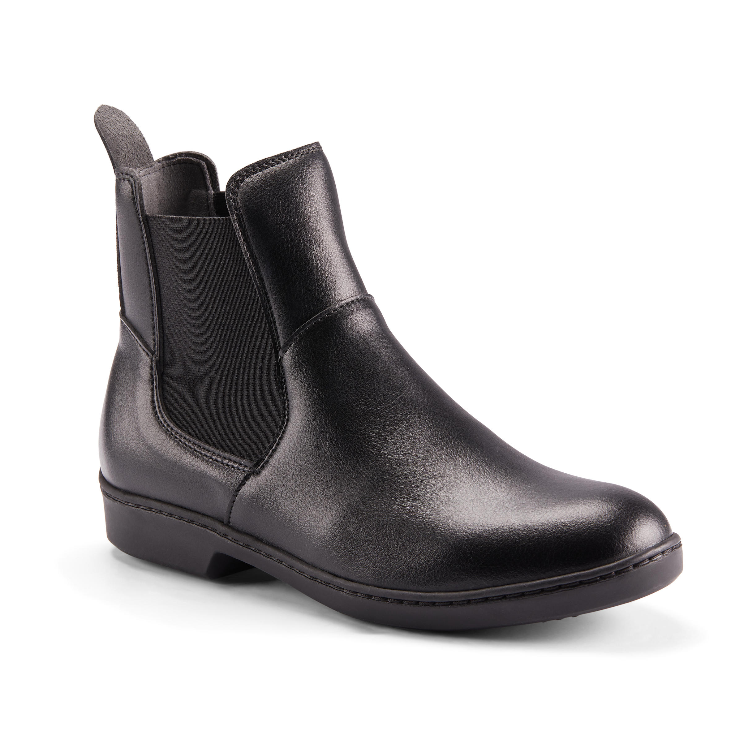 Fouganza Reitstiefeletten 500 Synthetik Erwachsene schwarz