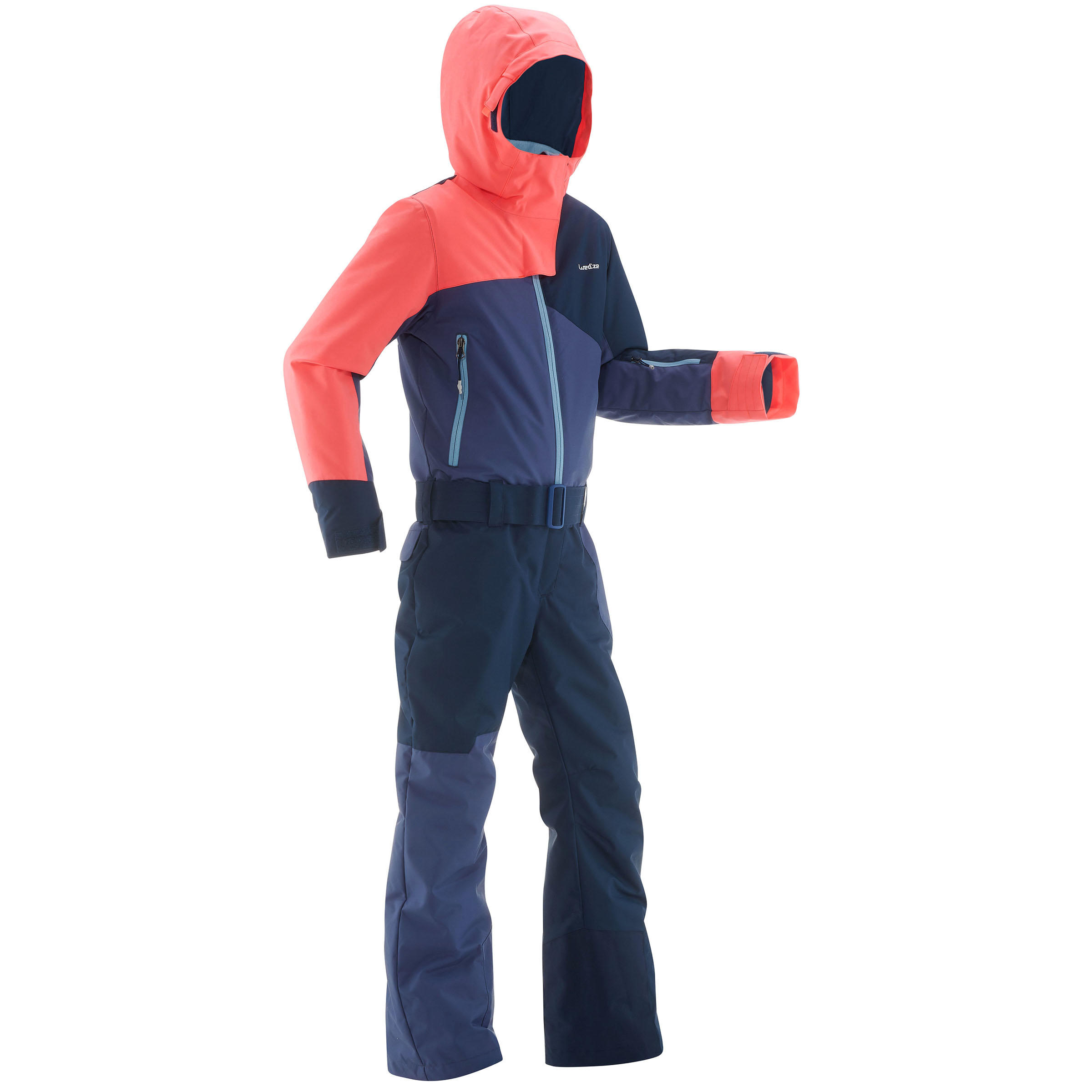 Wedze Schneeanzug Skianzug 500 warm wasserdicht Kinder blau/koralle