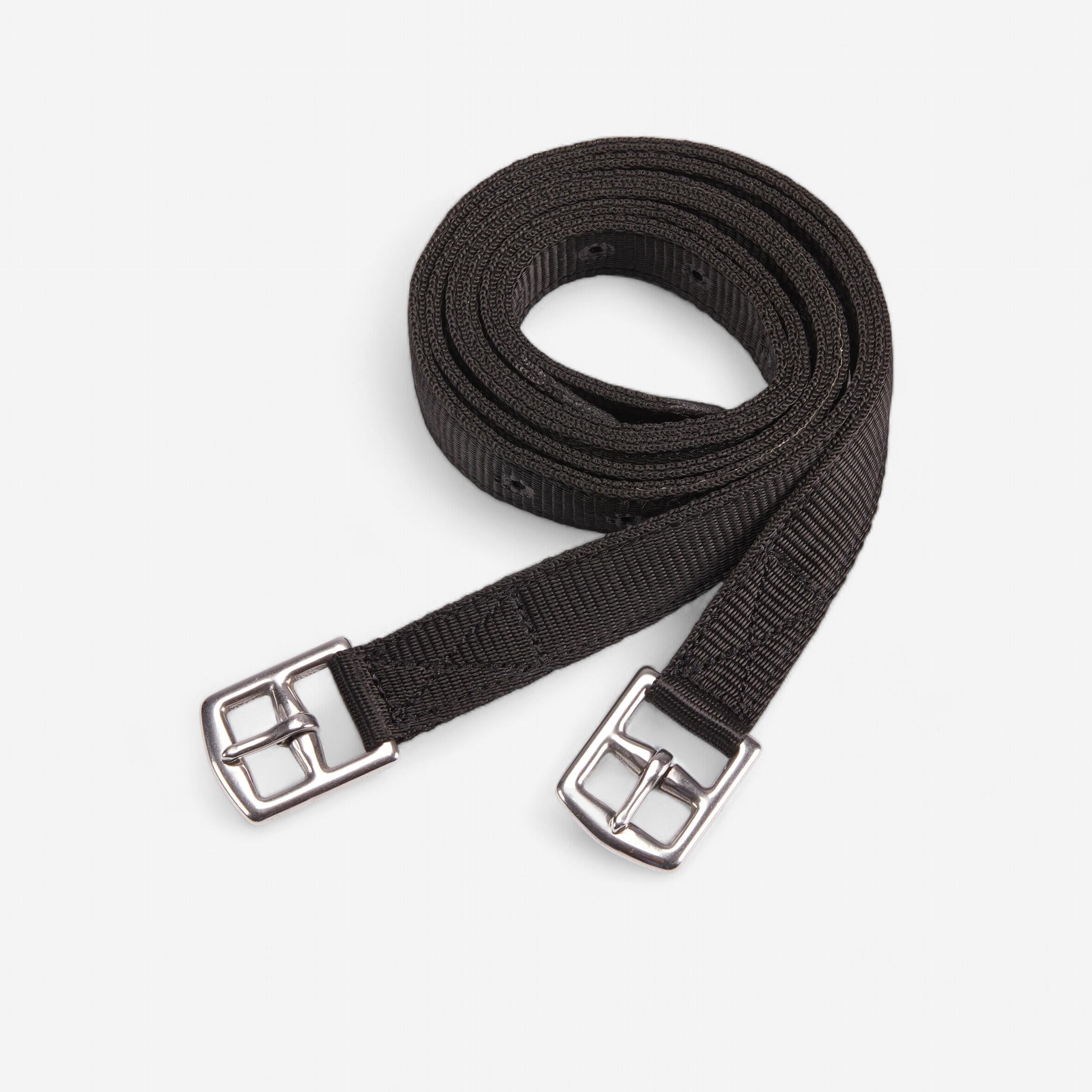 Fouganza Steigbügelriemen 100 Kinder schwarz