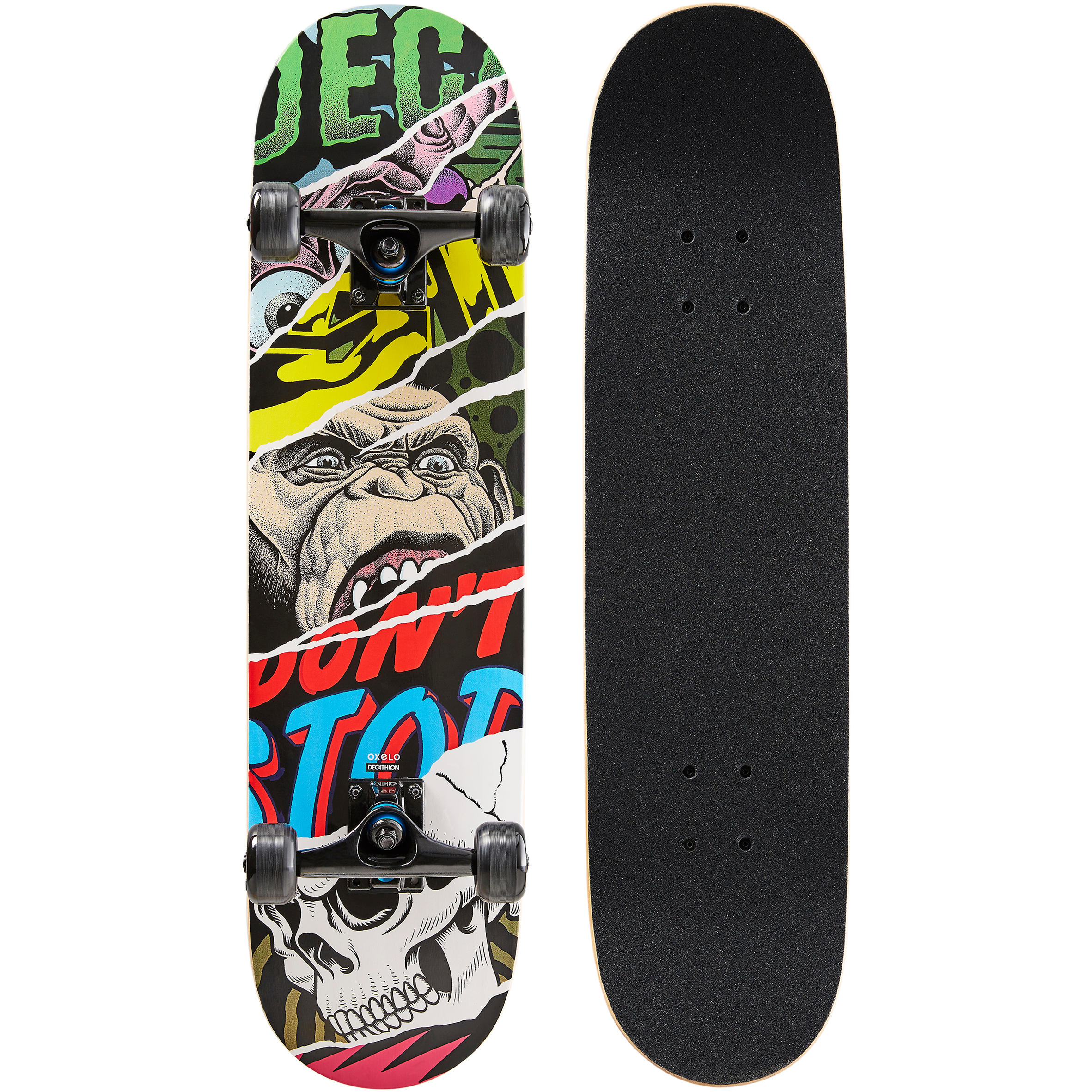 Oxelo Skateboard Mid 500 Monkey für Kinder von 8–12 Jahren