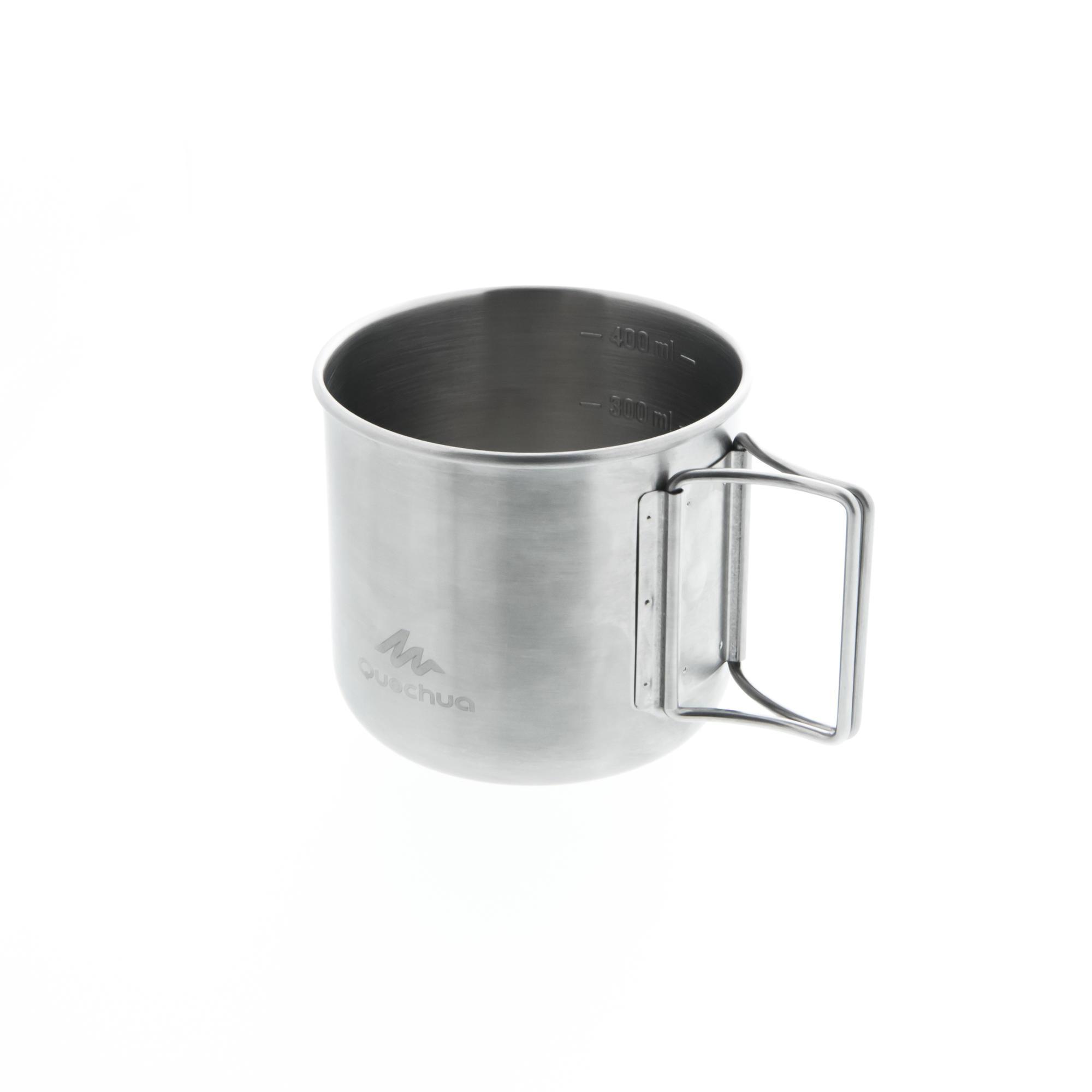 Quechua Campingbecher MH150 Edelstahl 0,4 Liter