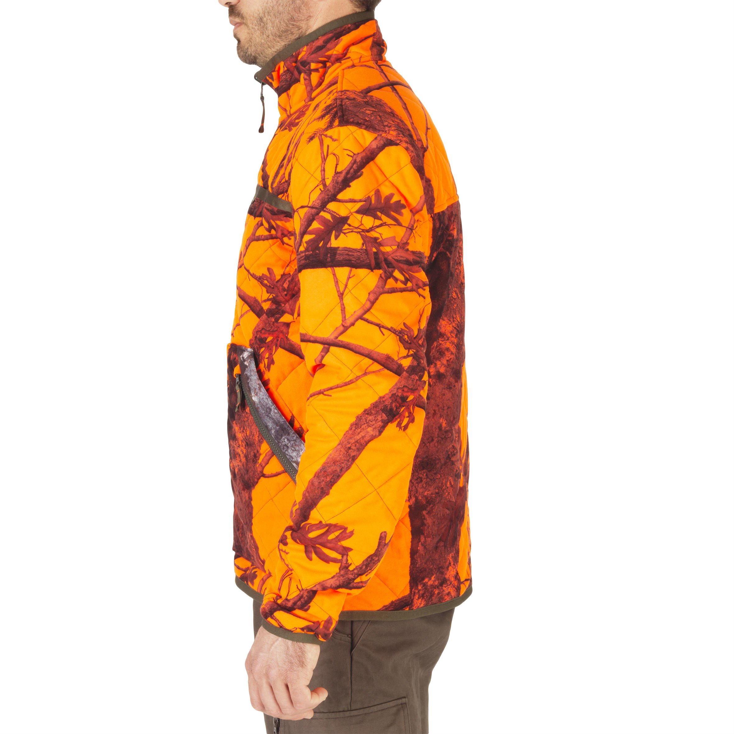 Solognac Jagdjacke wendbar geräuscharm camouflage/orange