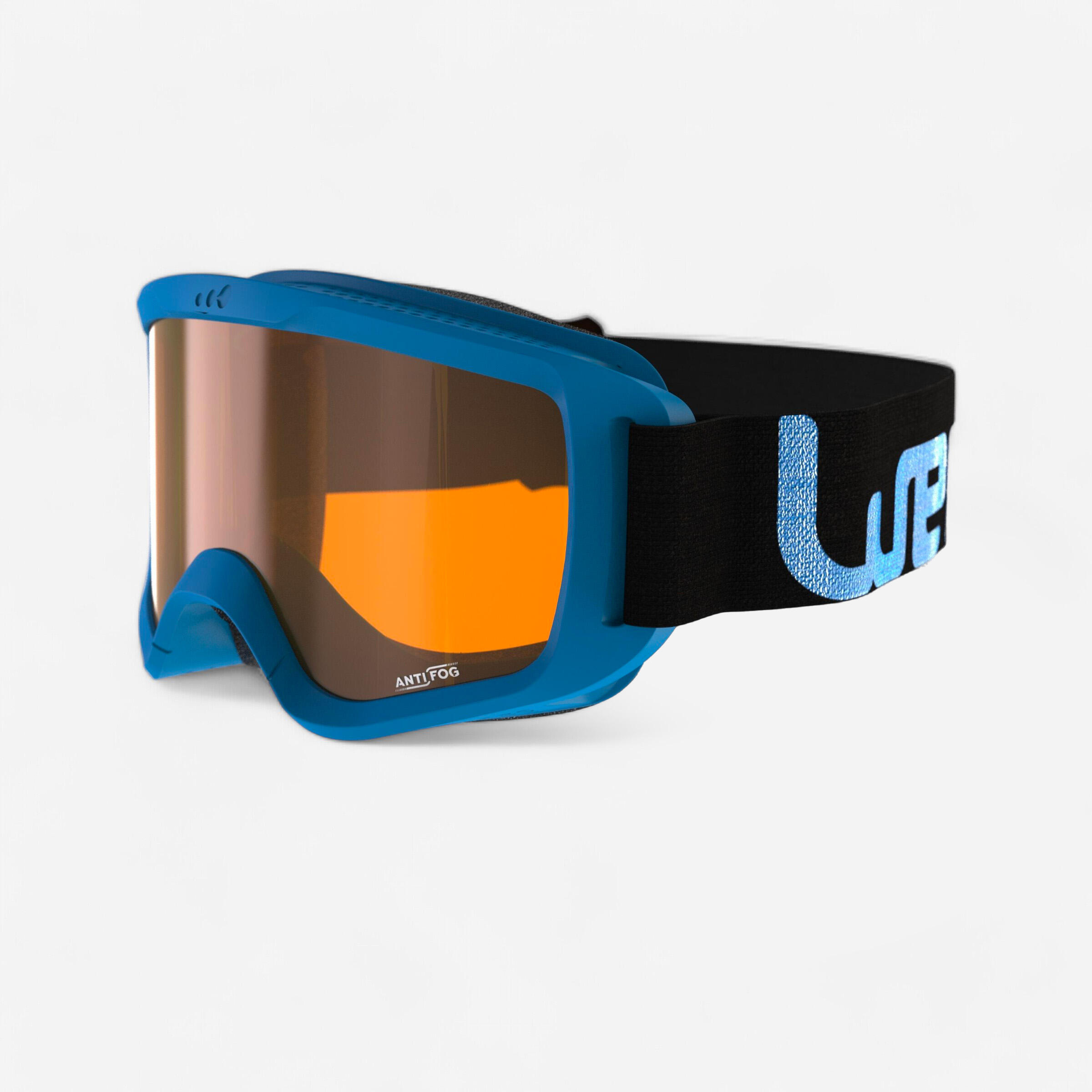 Wedze Skibrille Snowboardbrille G 100 S3 Erwachsene/Kinder Schönwetter blau