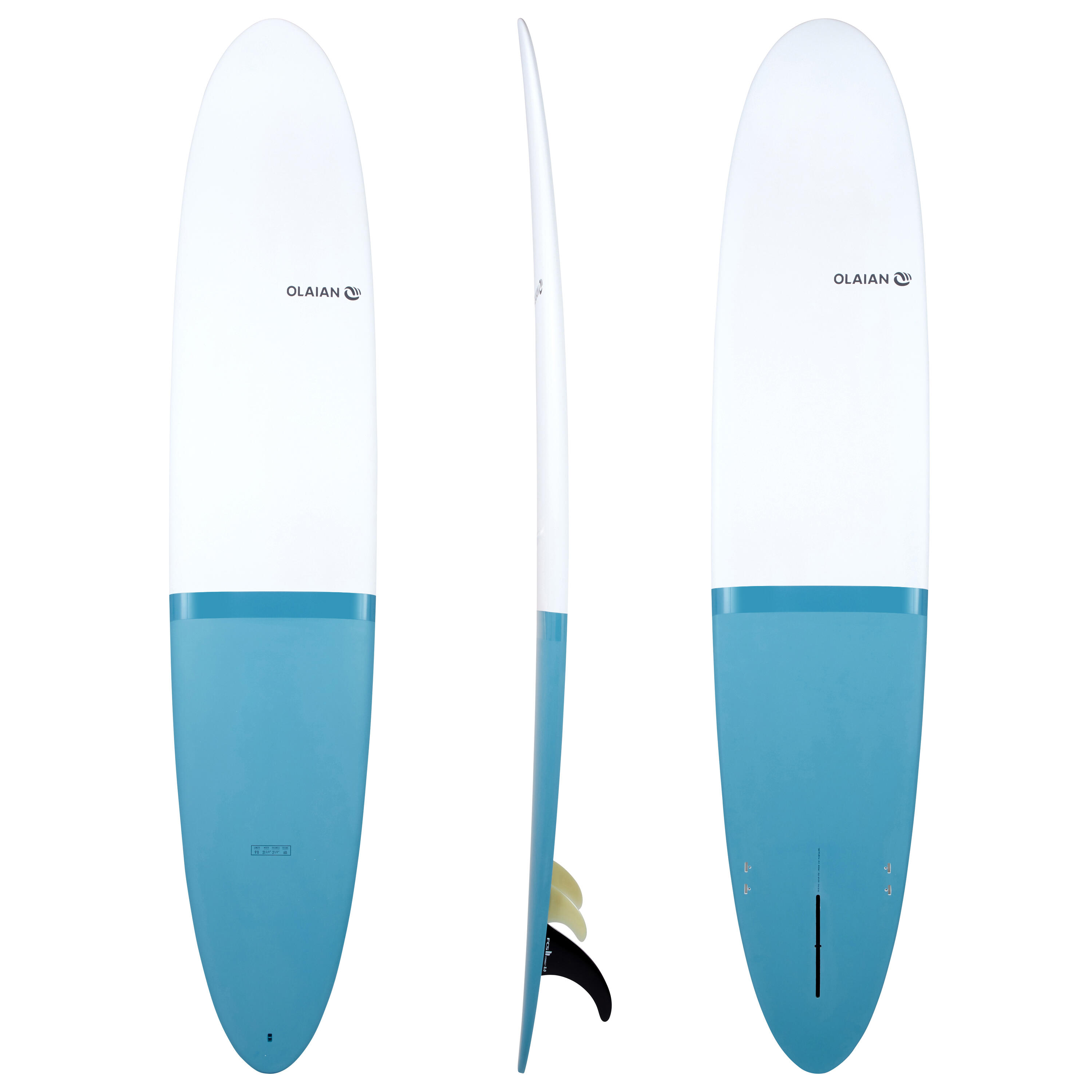 Olaian Surfboard Longboard 900 Performance 9' inkl. 2+1 Finnen