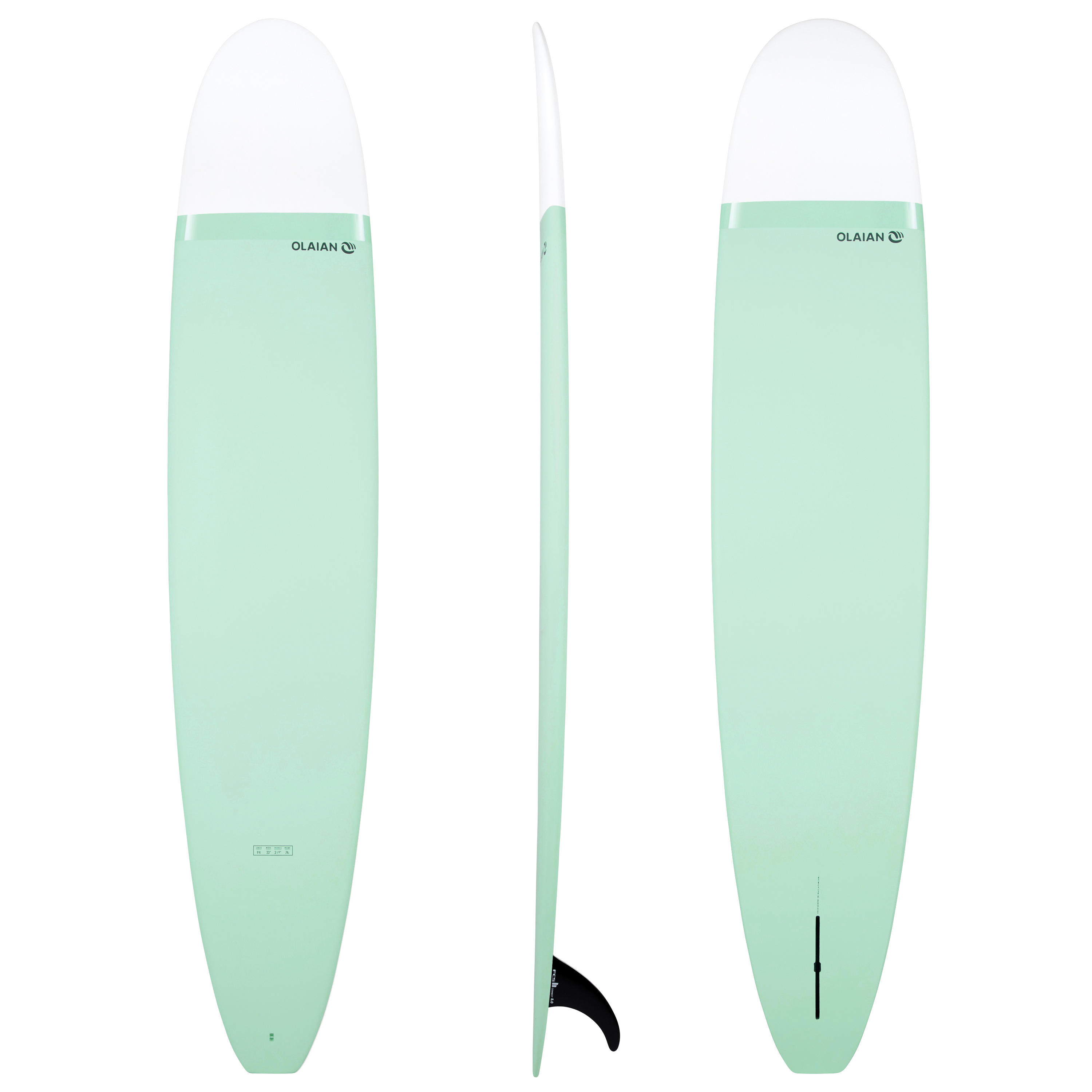 Olaian Surfboard Longboard 900 Nose Rider 9'4" inkl. 1 Finne