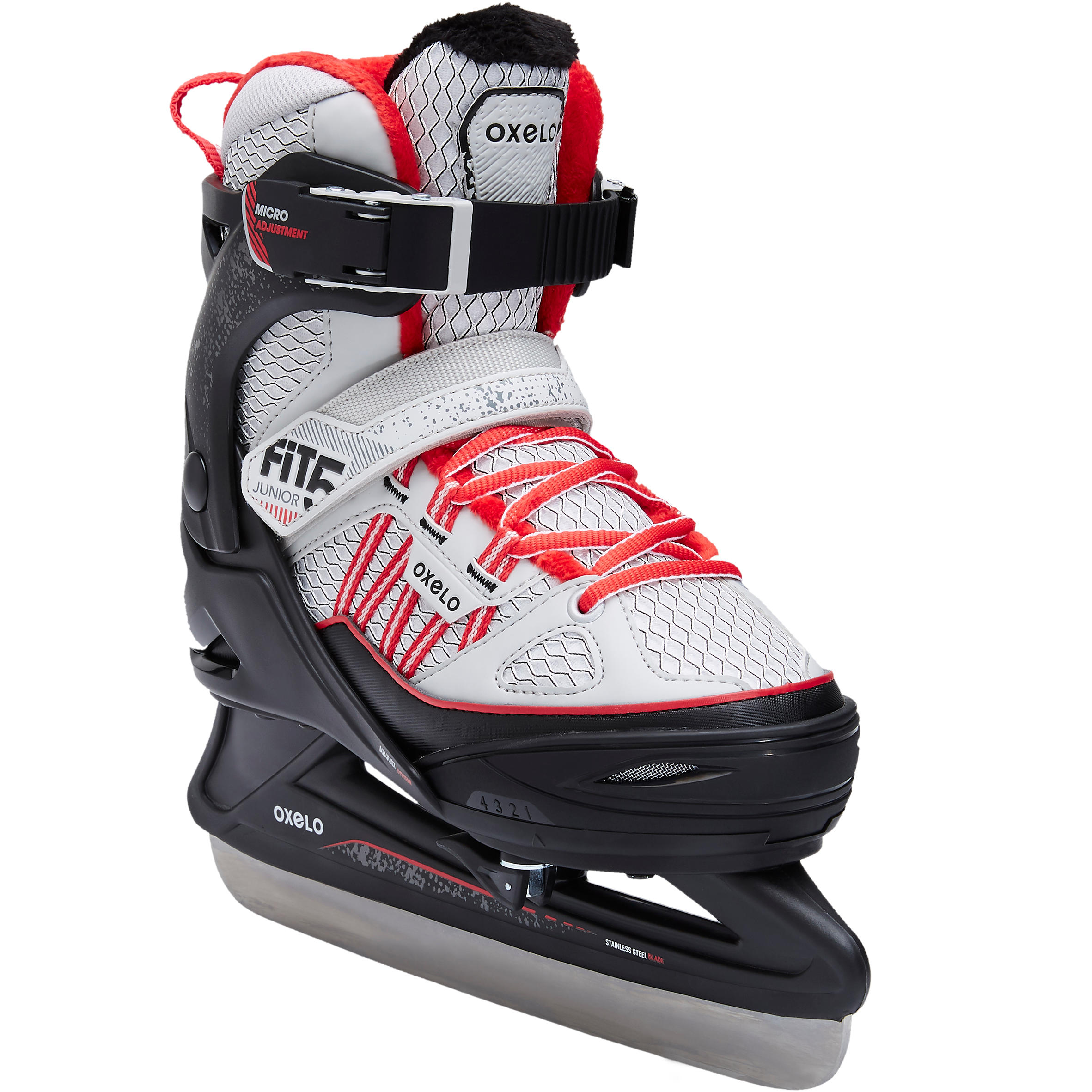 Oxelo Schlittschuhe Fit 500 Kinder grau/rot