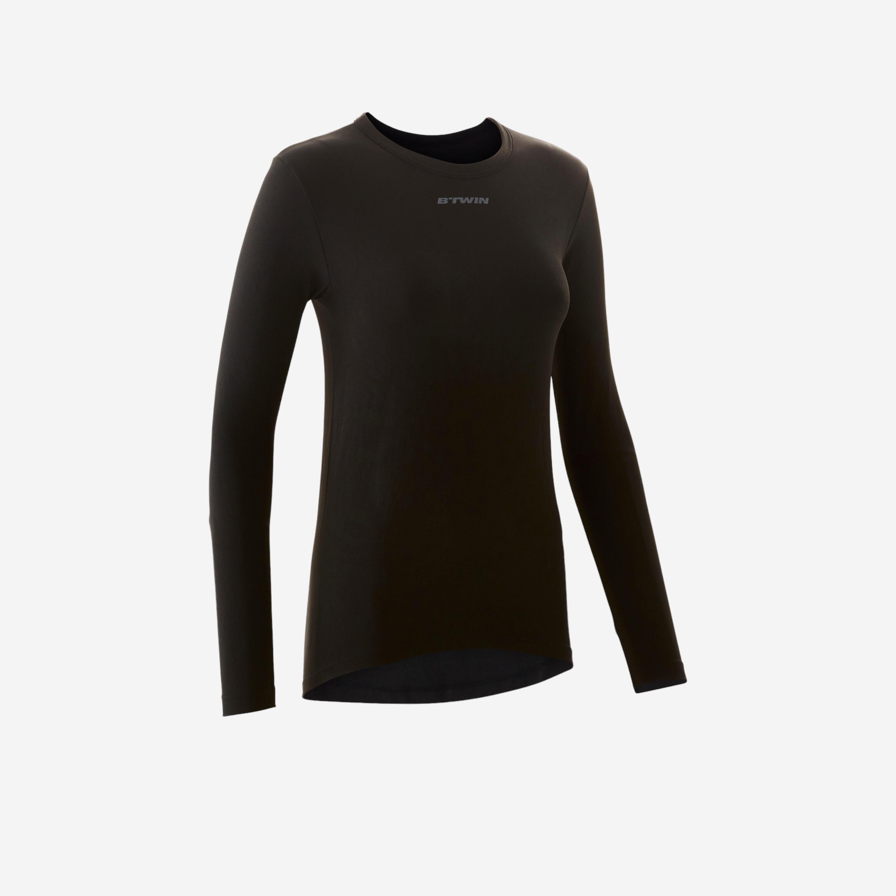 Van Rysel Fahrrad-Unterwäsche Langarm-Funktionsshirt 100 Damen schwarz