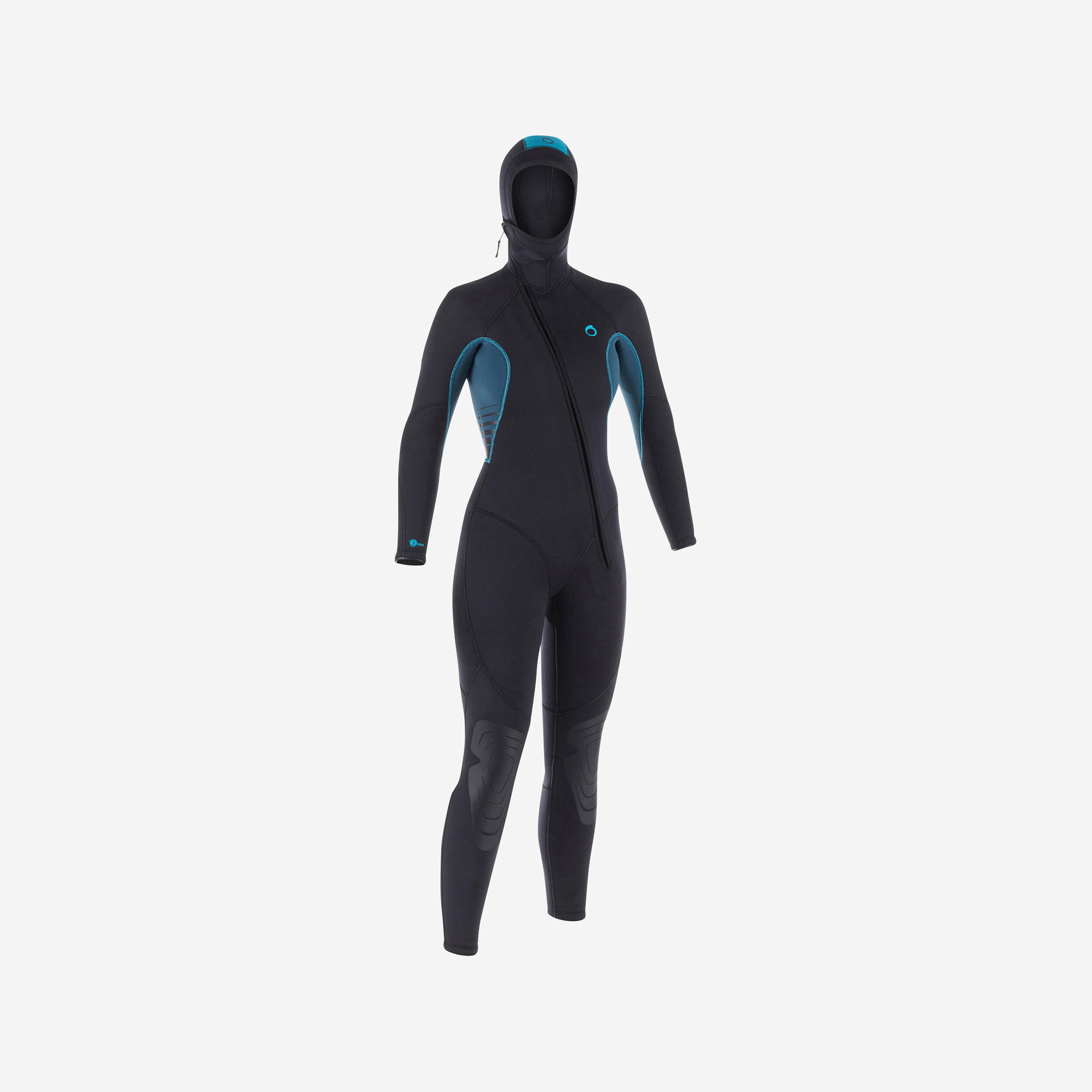 Subea Neoprenanzug Tauchen SCD 100 Neopren 7,5 mm Damen schwarz/grau