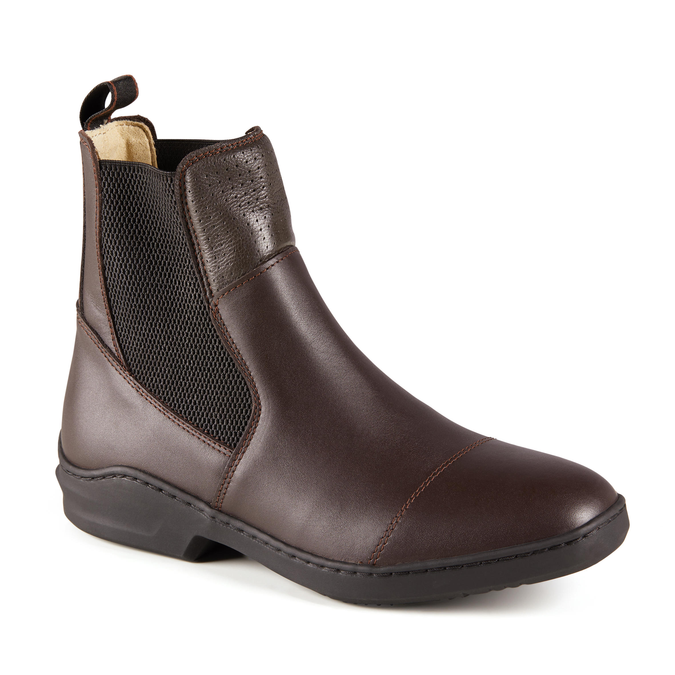 Fouganza Reitstiefeletten 560 Leder Erwachsene braun