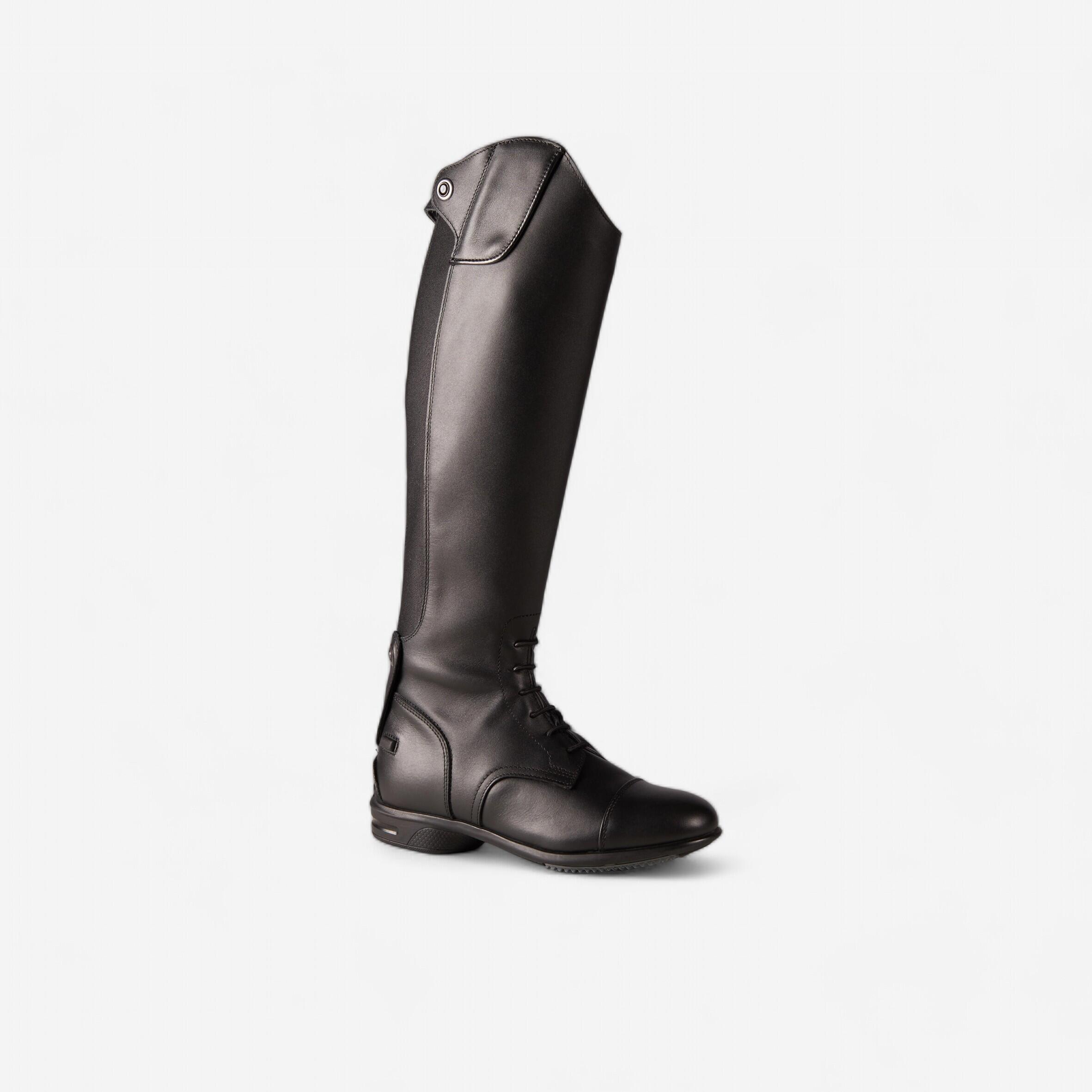 Fouganza Reitstiefel Schnürung 900 leder Wadenweite S Erwachsene schwarz