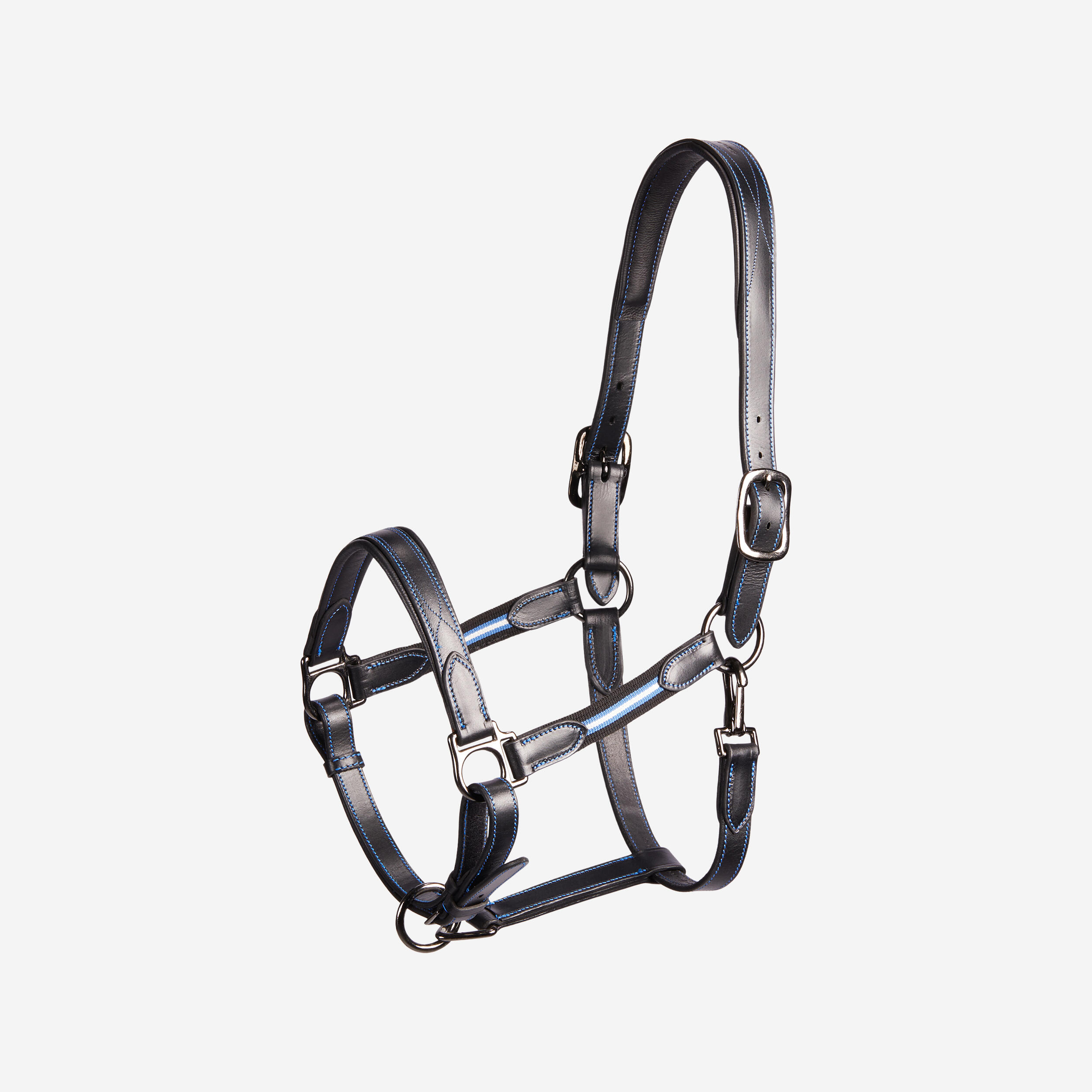 Fouganza Halfter Performer Leder Pony/Pferd schwarz/blau