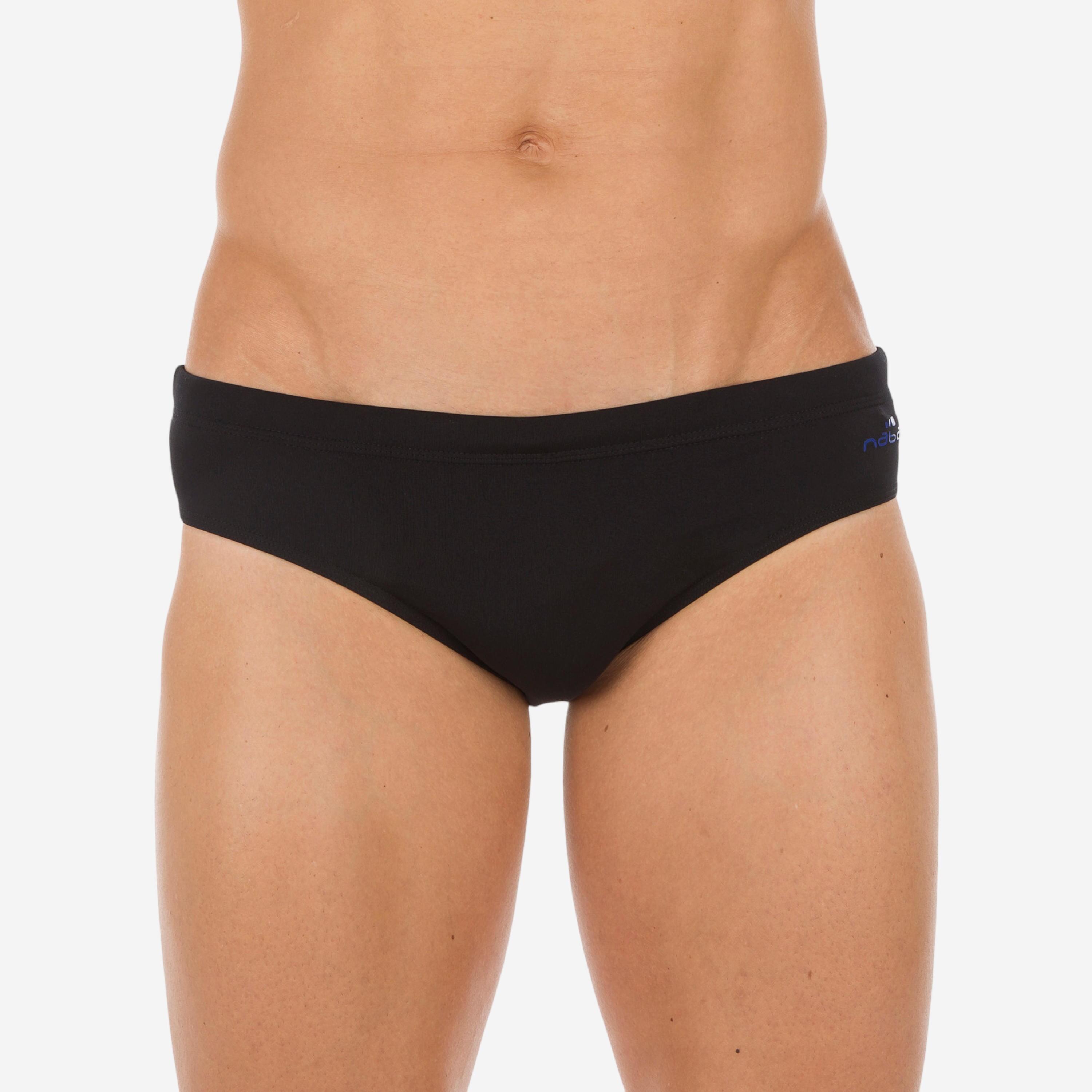 Nabaiji Badehose Slip 900 Plus Herren schwarz