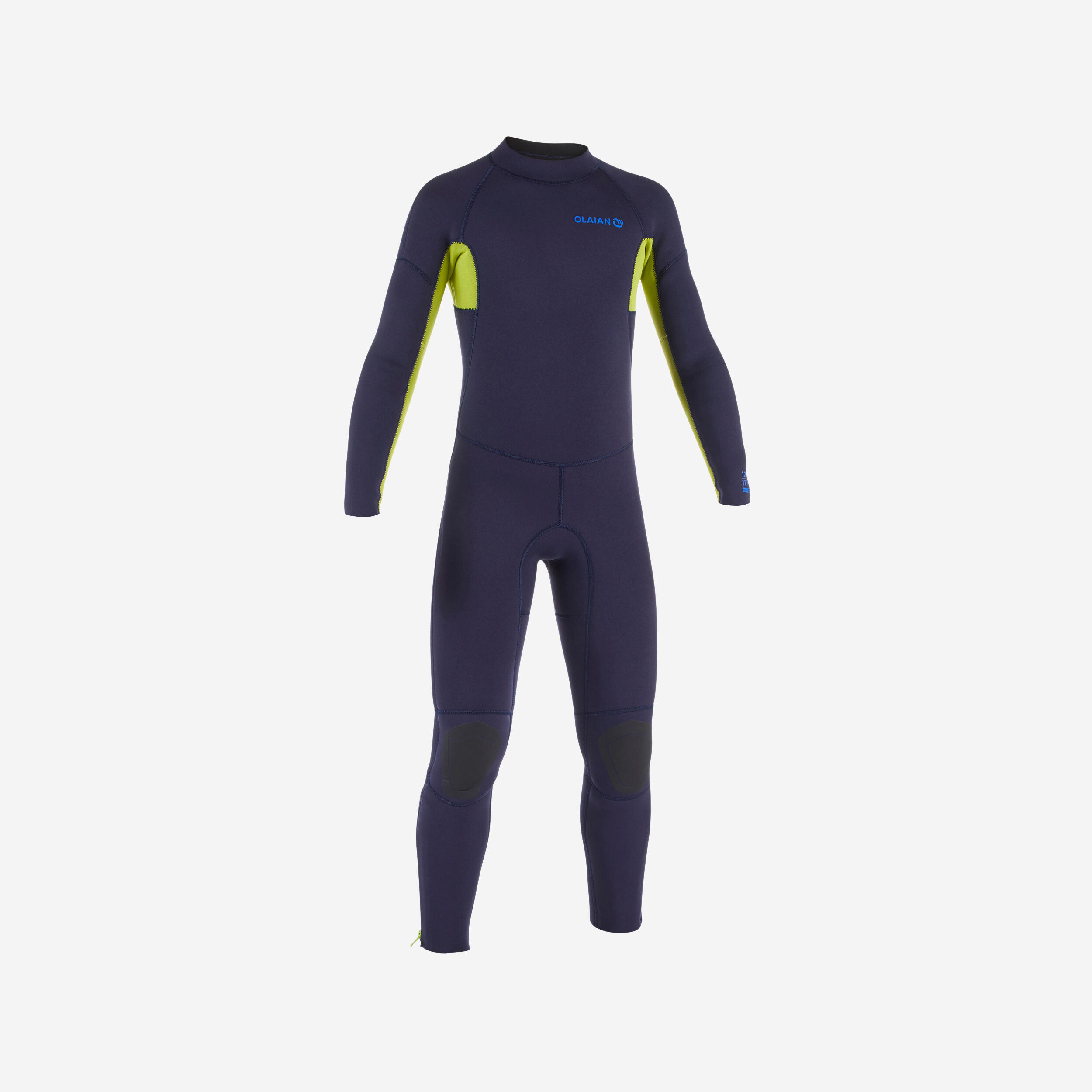 Olaian Neoprenanzug Surfen 100 4/3 mm Kinder dunkelblau/grün