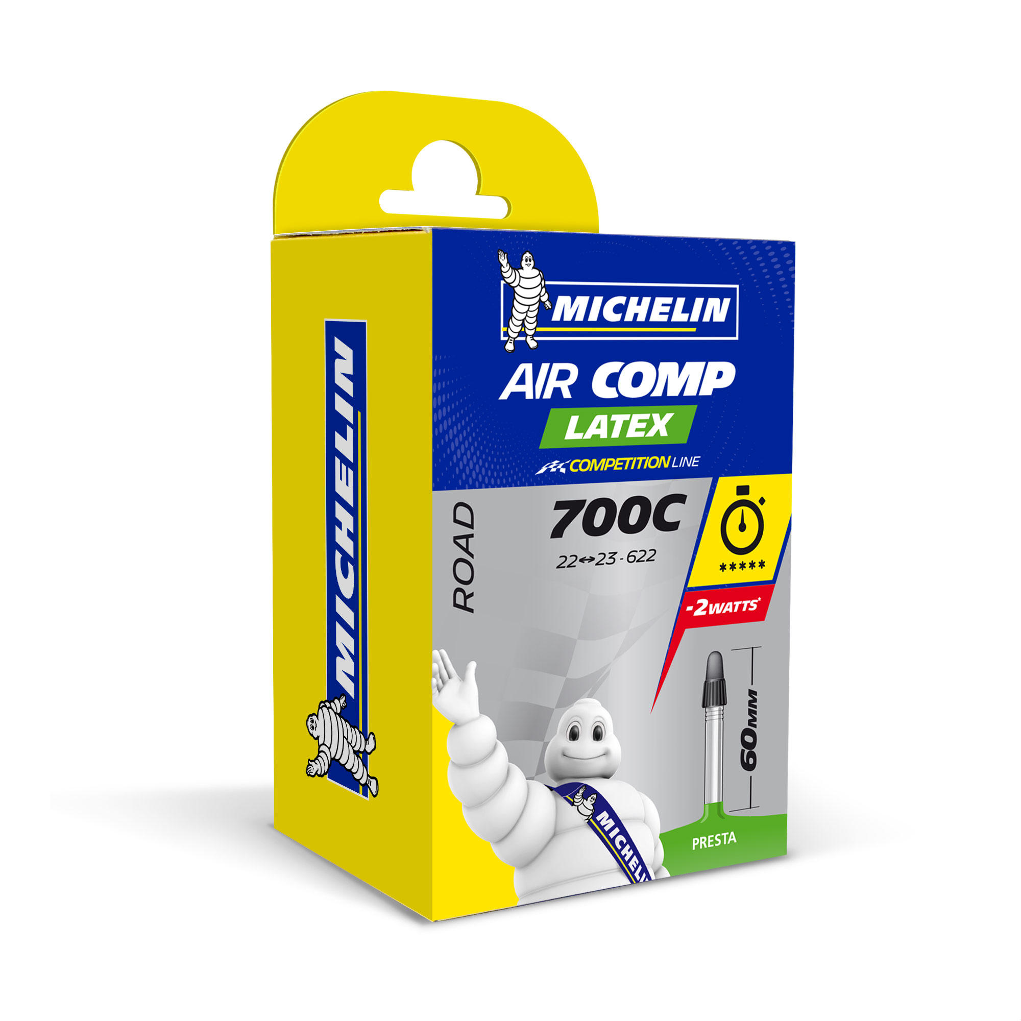 Michelin Fahrradschlauch Latex 700×22/23 Presta-Ventil 60 mm