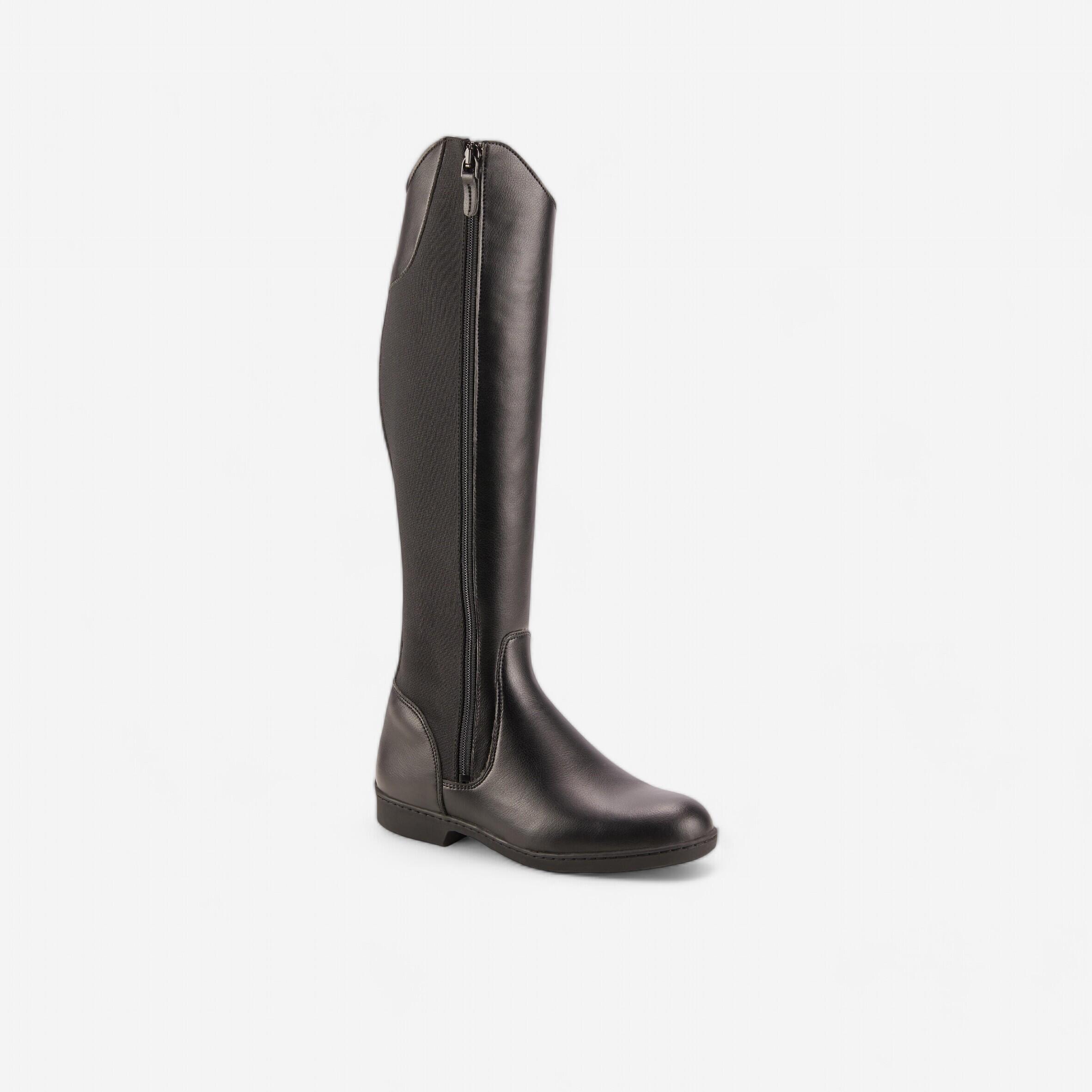 Fouganza Winter-Reitstiefel 500 Synthetik Warm Erwachsene schwarz