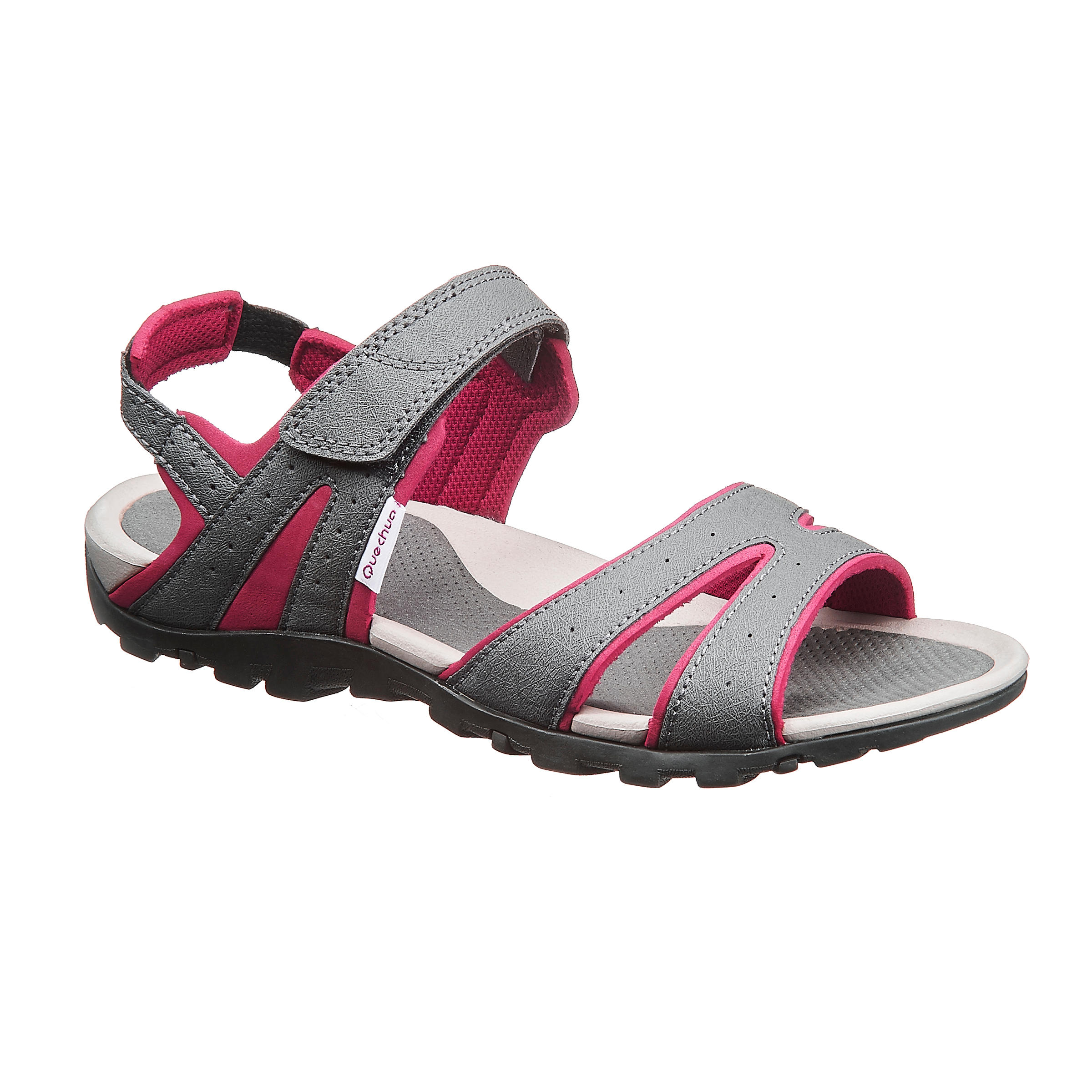 Quechua Trekkingsandalen Naturwandern NH100 Damen grau/rosa