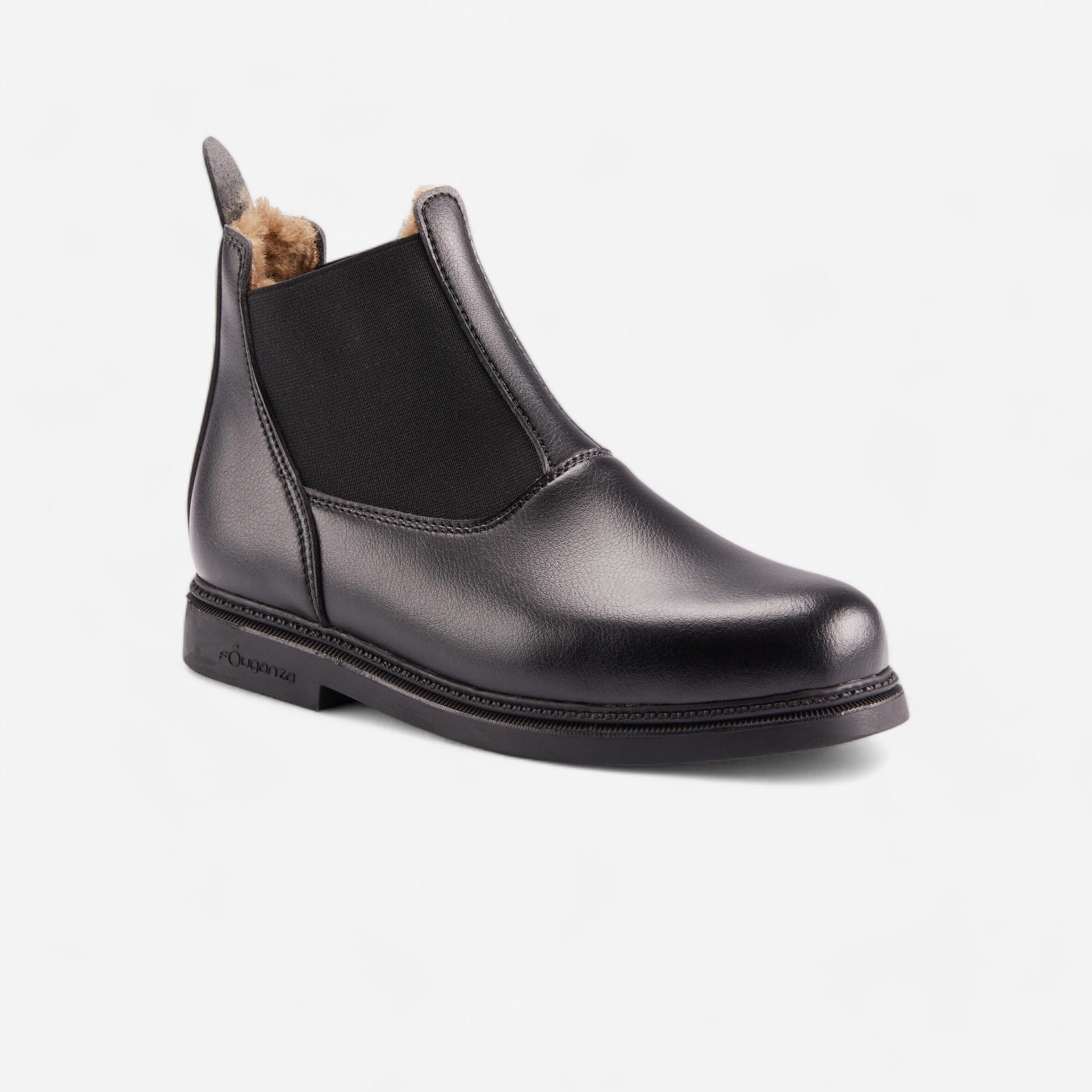 Fouganza Winter-Reitstiefeletten 160 Warm Kinder schwarz
