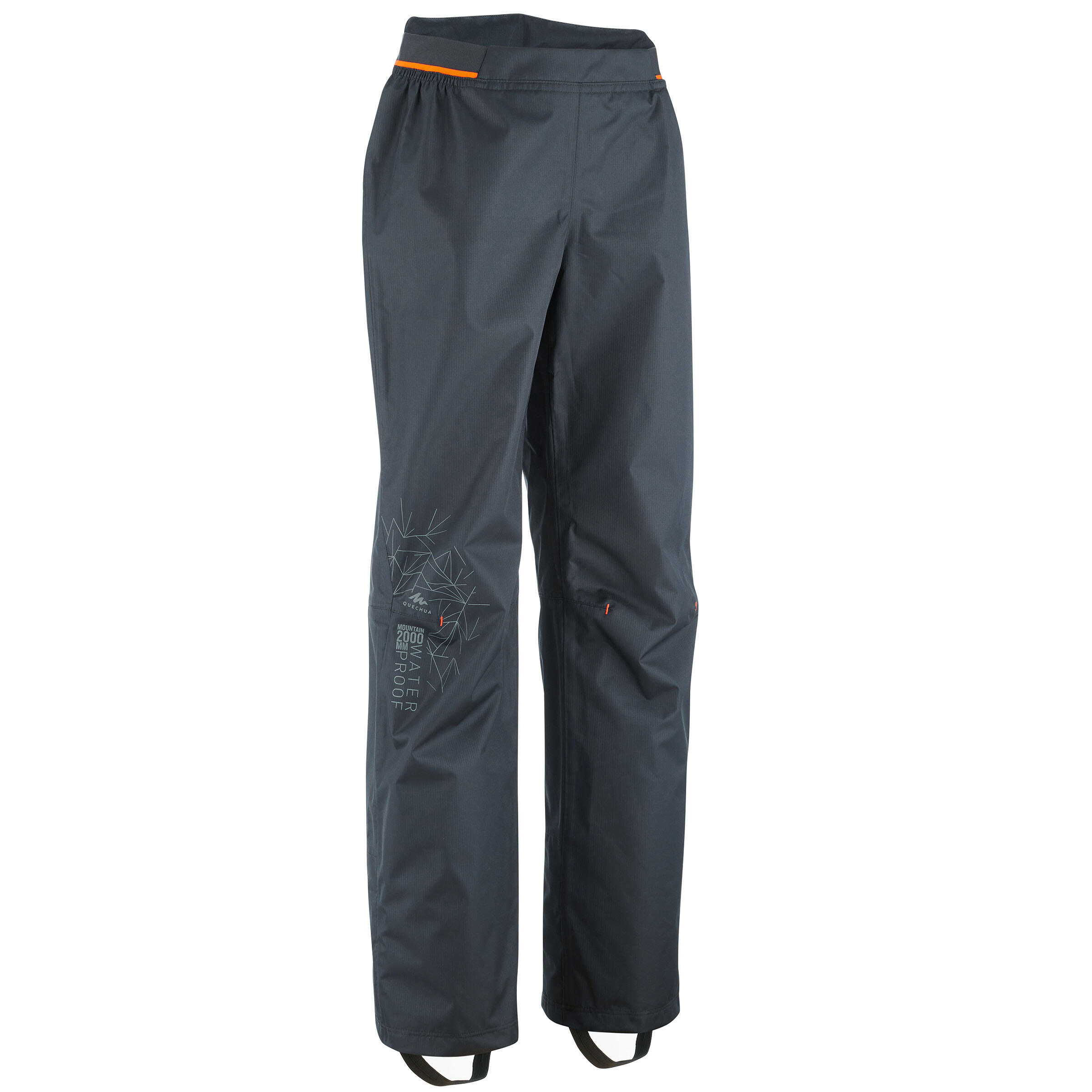 Quechua Regenhose Überziehhose Wandern MH500 Kinder Gr.122–170 grau