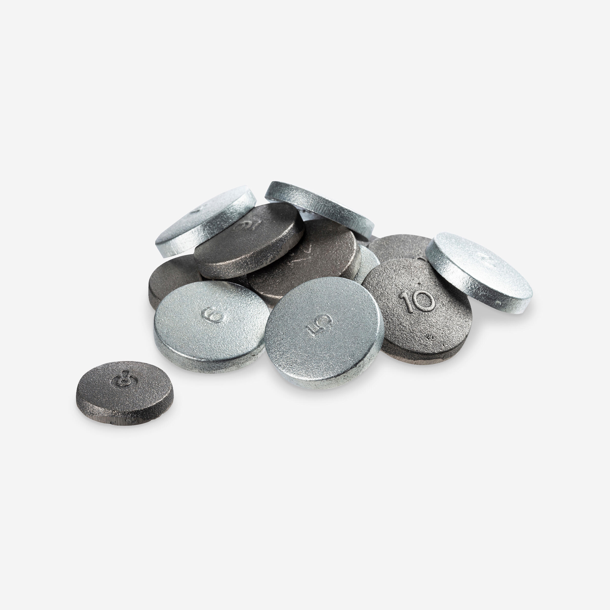 Geologic Set 12 bretonische Wurfscheiben aus gefärbtem Gusseisen + 1 Maître