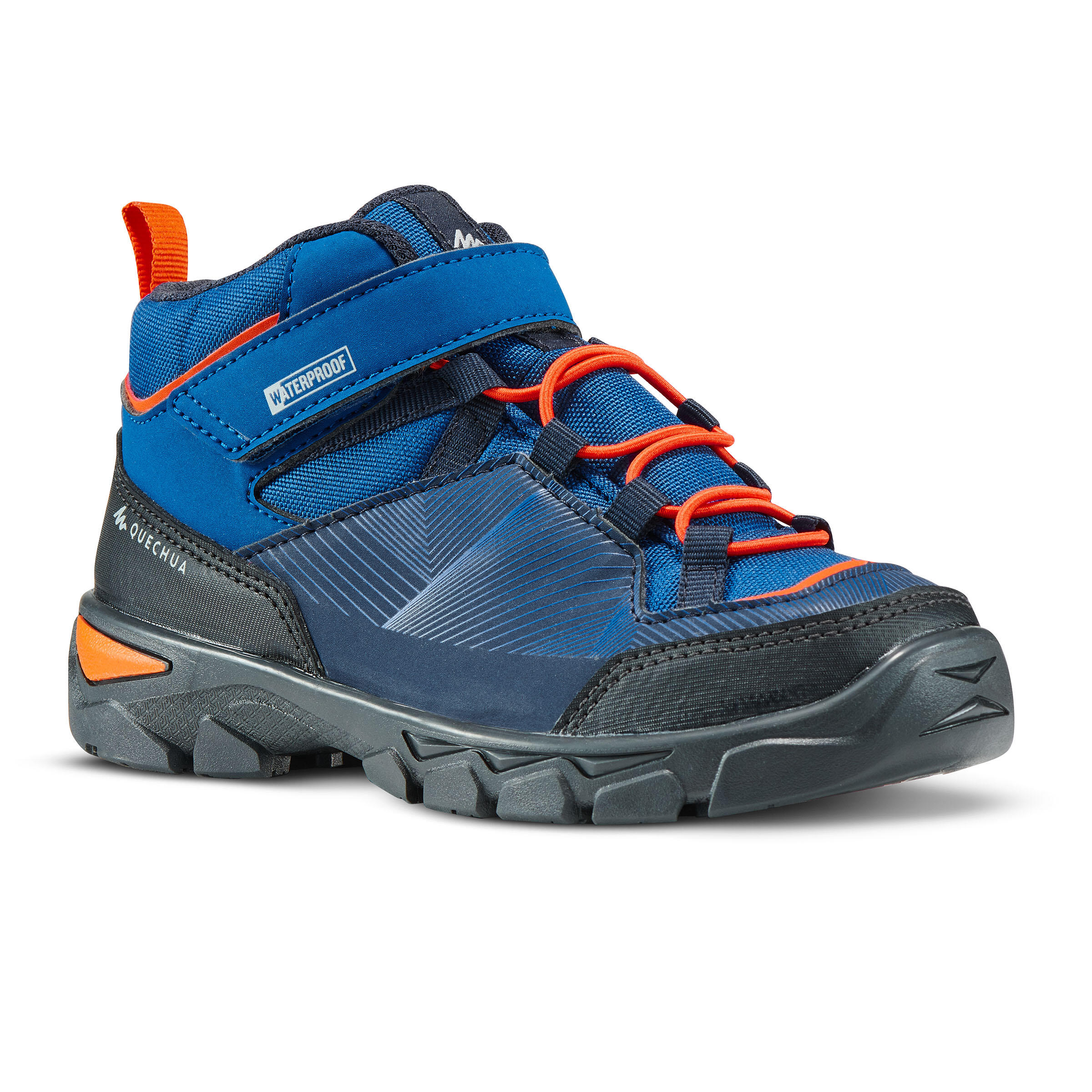 Quechua Wanderschuhe MH120 halbhoch wasserdicht Klettverschluss Kinder Gr. 28–34 grau