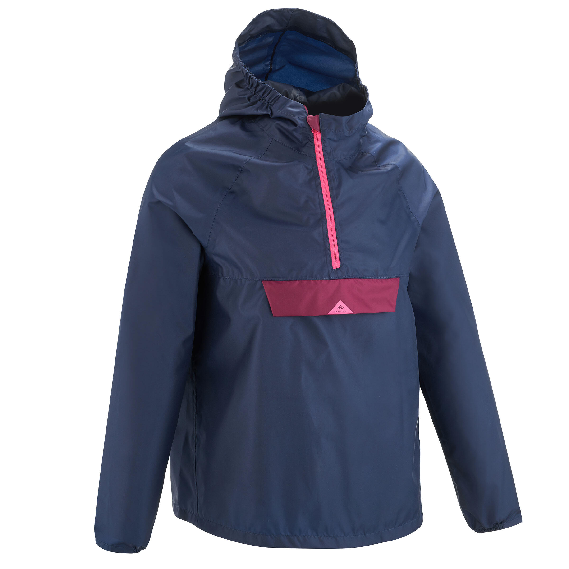 Quechua Wanderjacke MH100 Wasserdicht Kinder Gr. 122–170 marineblau/rosa