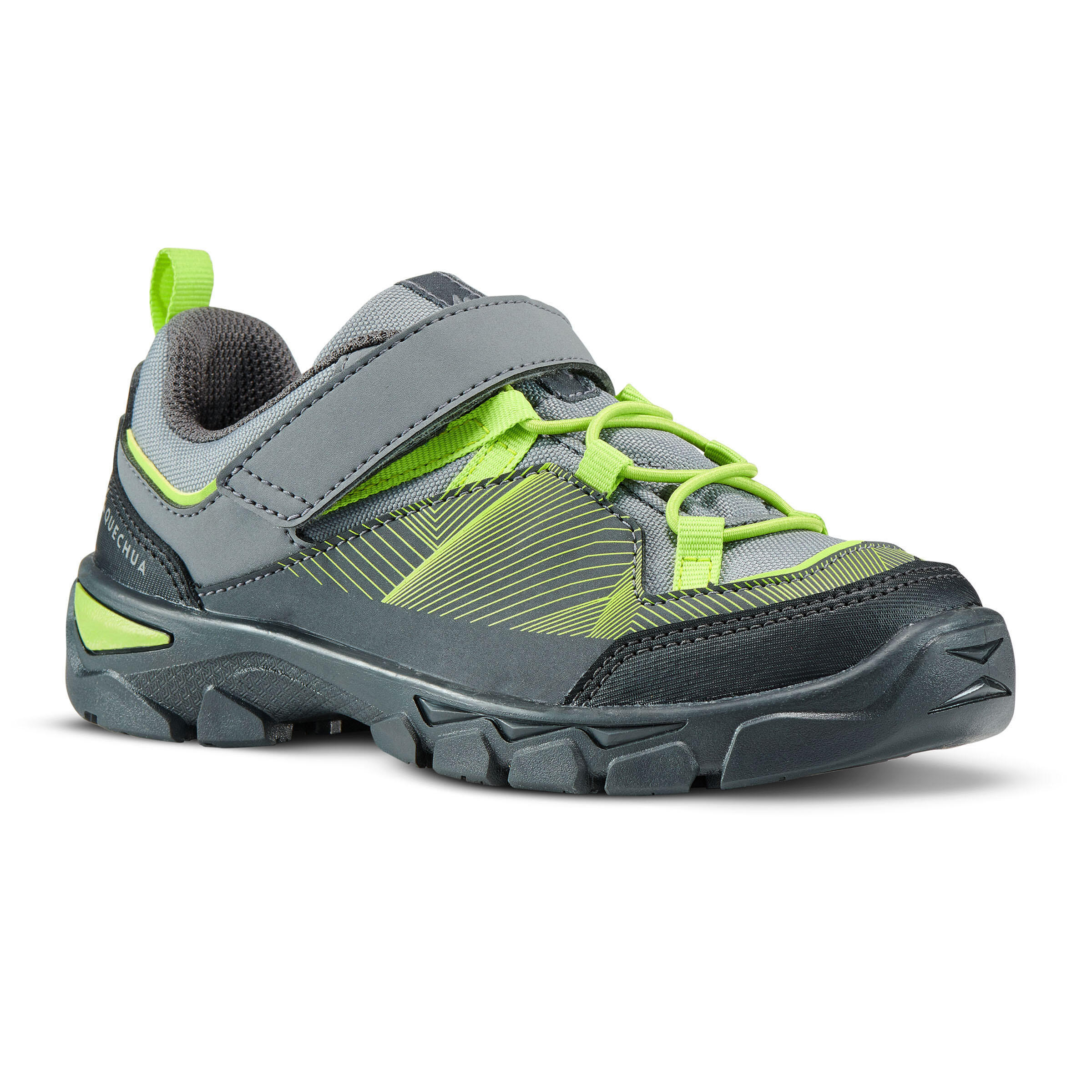 Quechua Wanderschuhe MH120 mit Klettverschluss Kinder Gr. 28–34 grau/grün