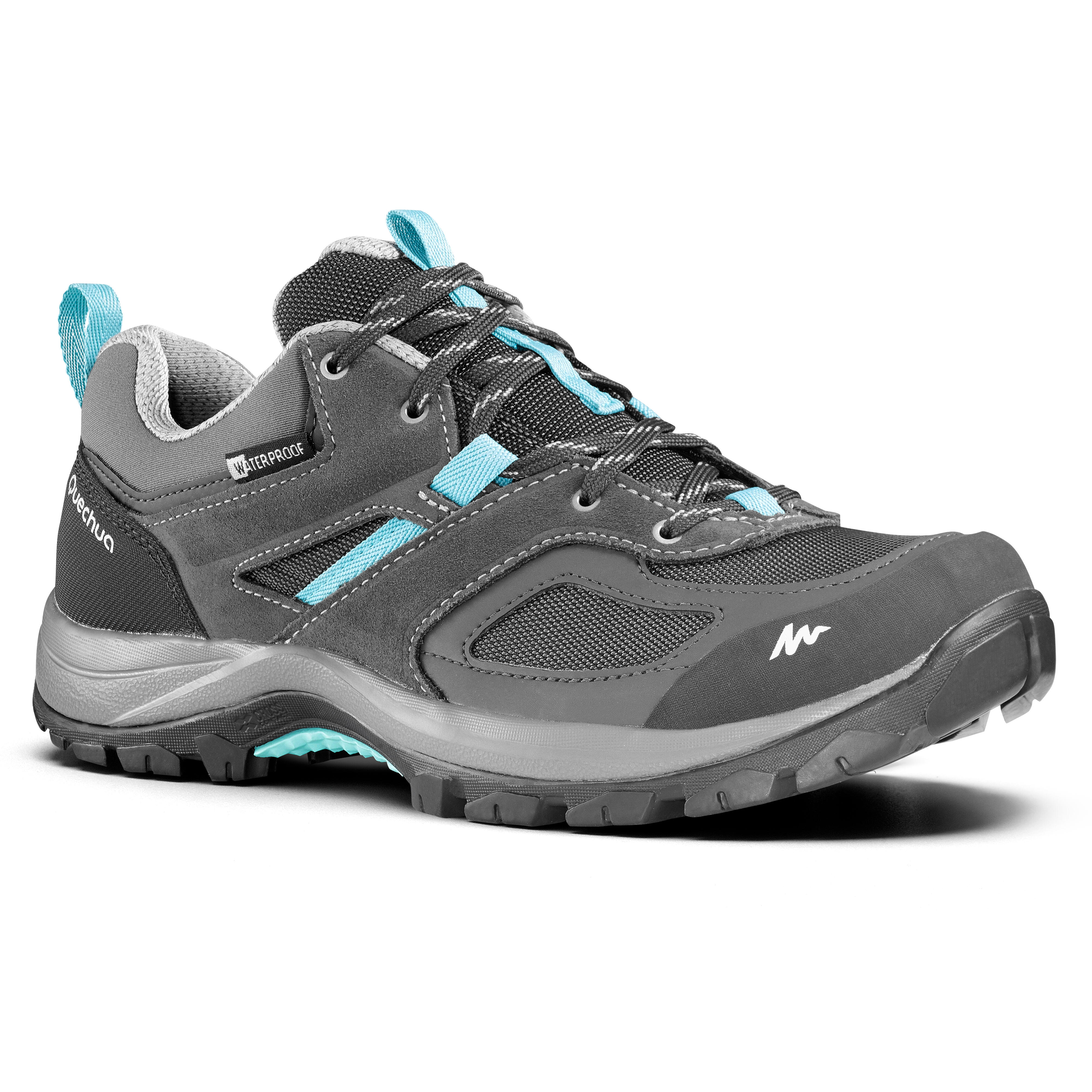 Quechua Wanderschuhe Bergwandern MH100 wasserdicht Damen grau/blau