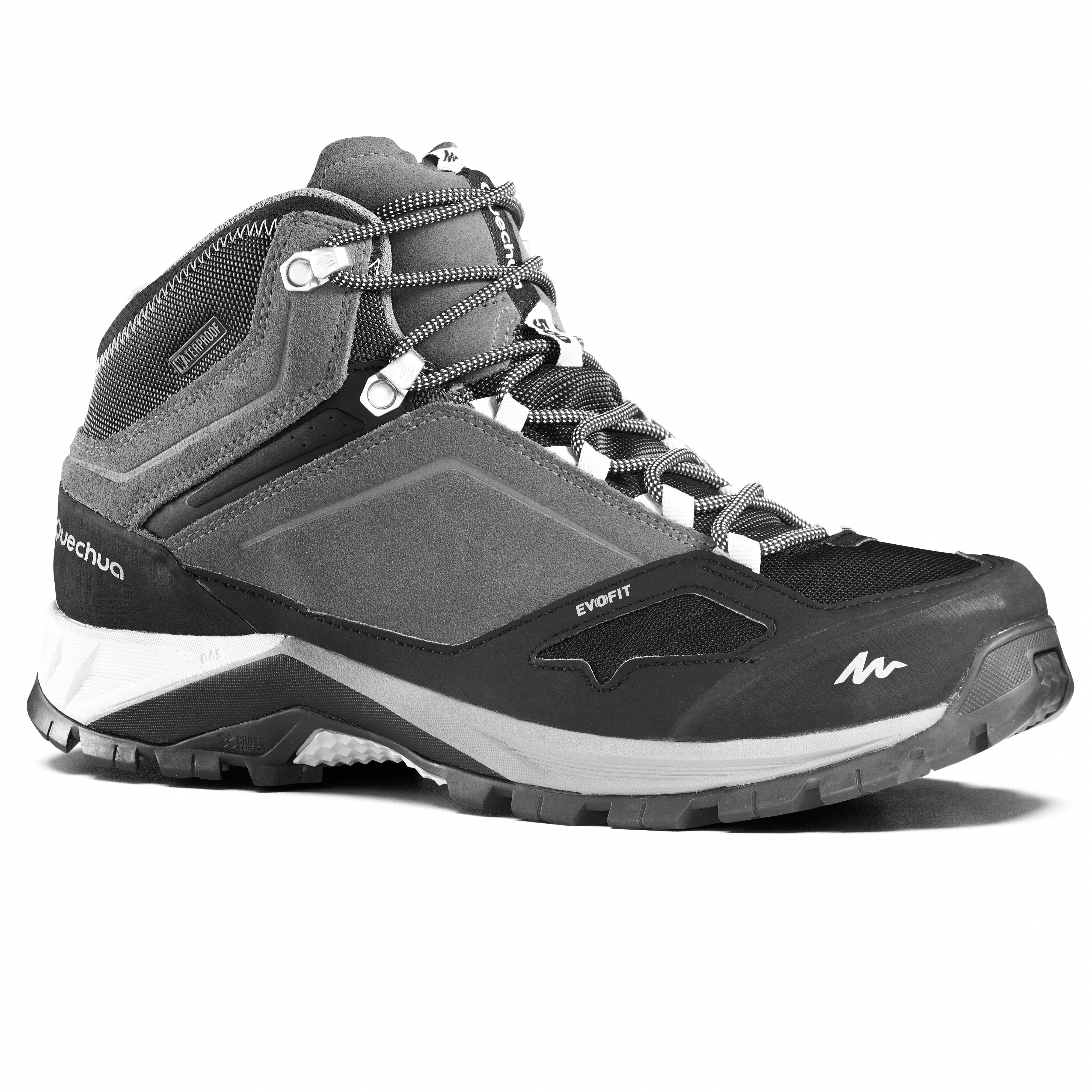 Quechua Wanderschuhe Bergwandern MH500 halbhoch wasserdicht Herren grau