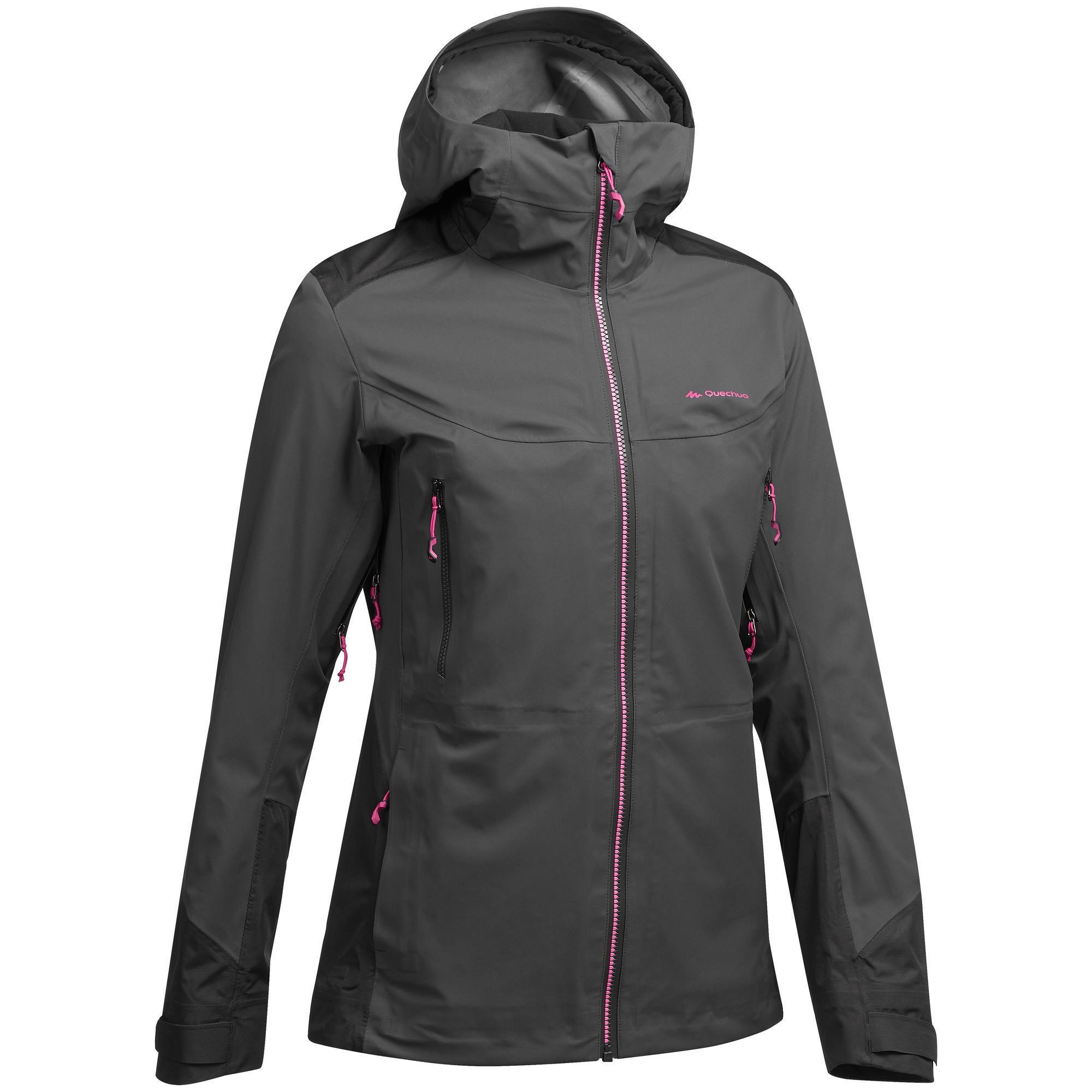 Quechua Wanderjacke Bergwandern MH900 wasserdicht Damen schwarz
