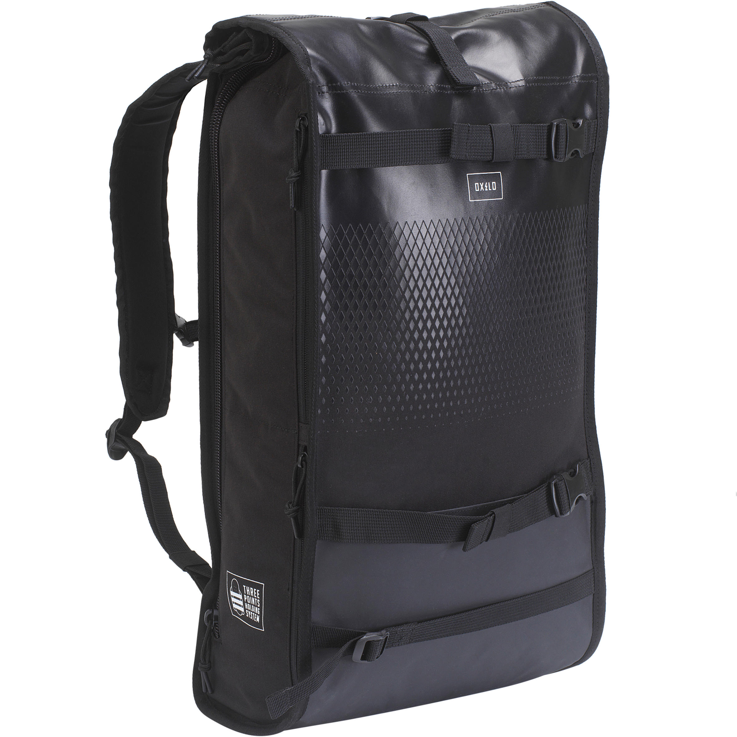 Oxelo Rucksack Skate BG500 Rolltop 25 Liter schwarz