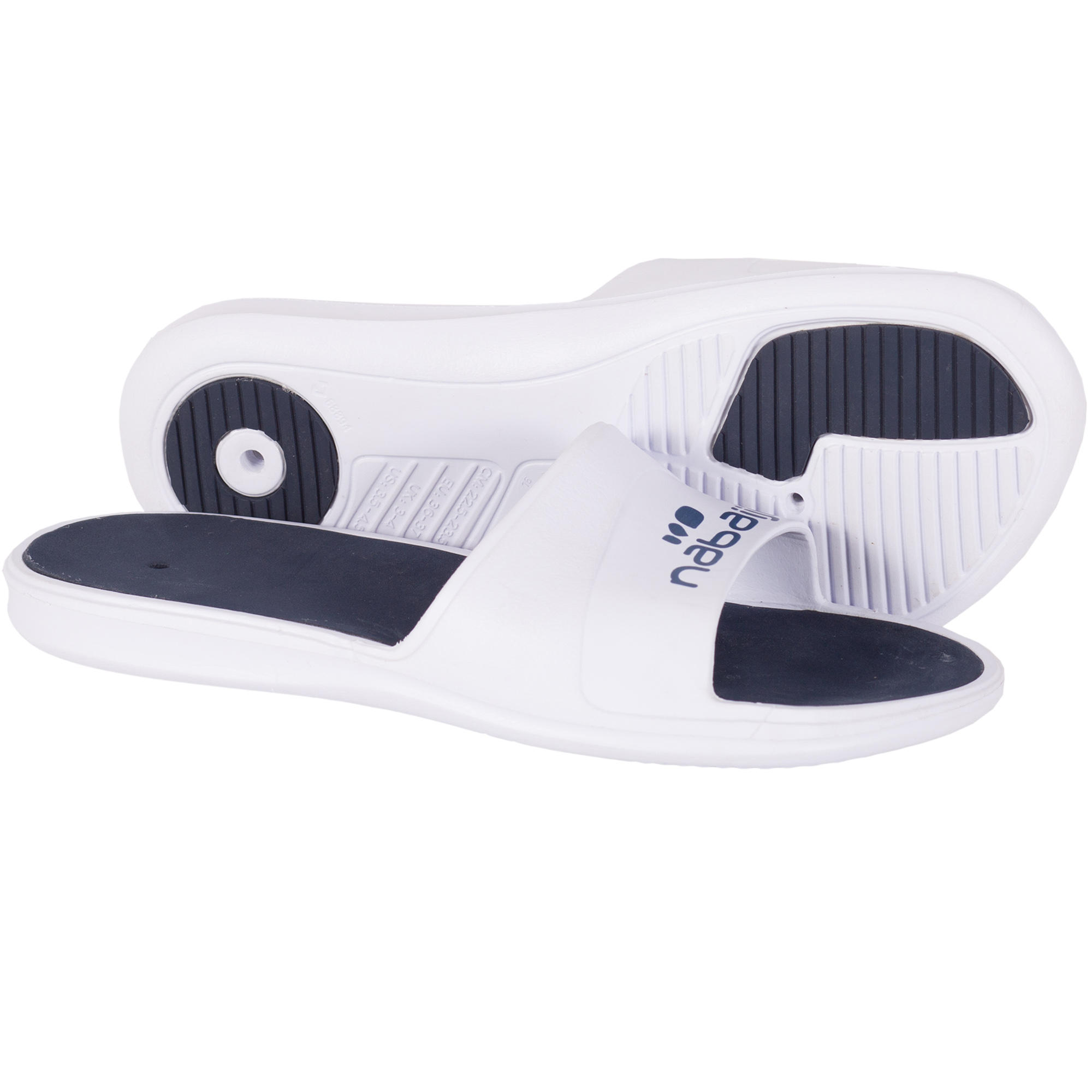 Nabaiji Badelatschen Slap 500 Herren weiss/blau