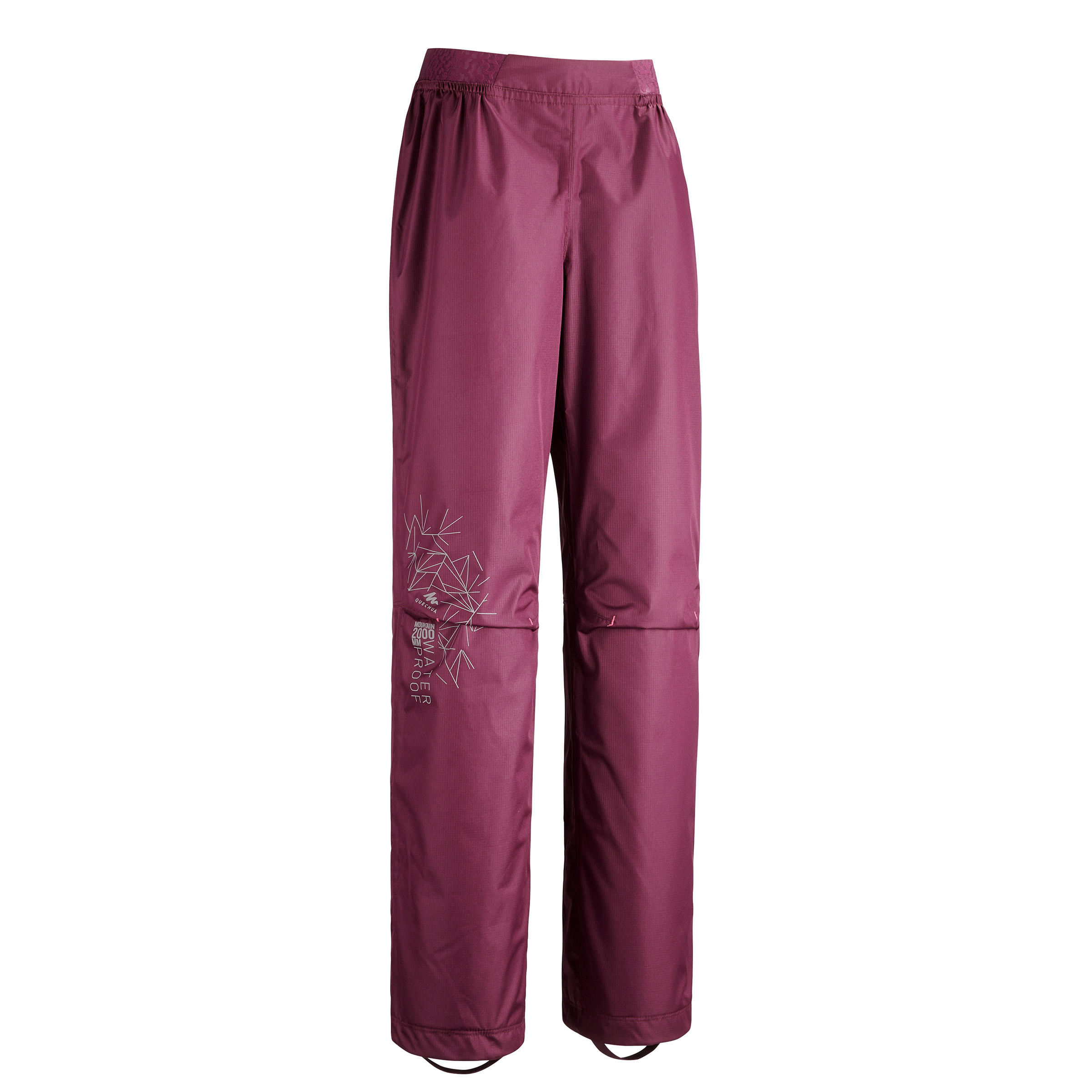 Quechua Regenhose Überziehhose Wandern MH500 Kinder Gr. 122–170 violett
