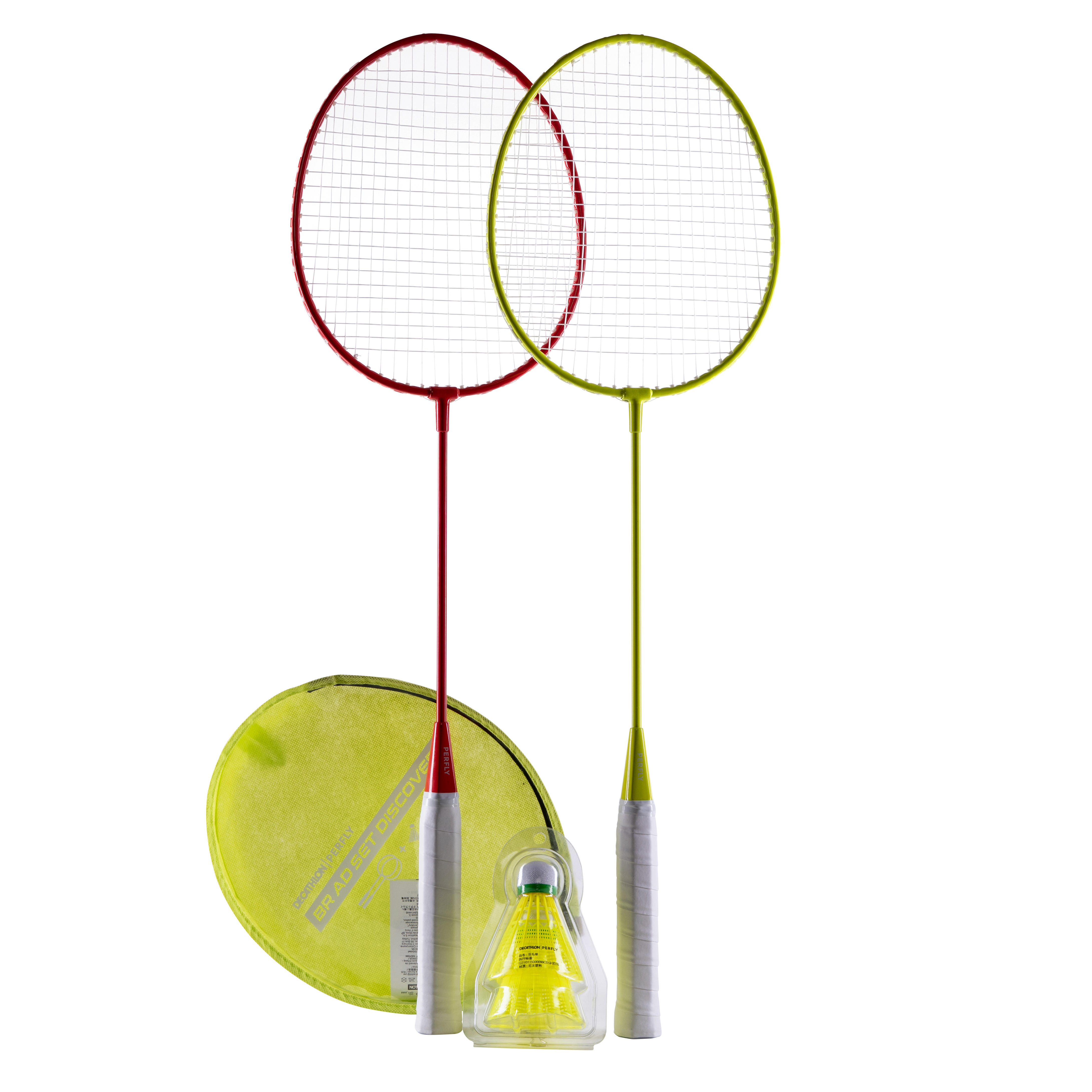 Perfly Badminton-Set Discover Erwachsene rot/gelb