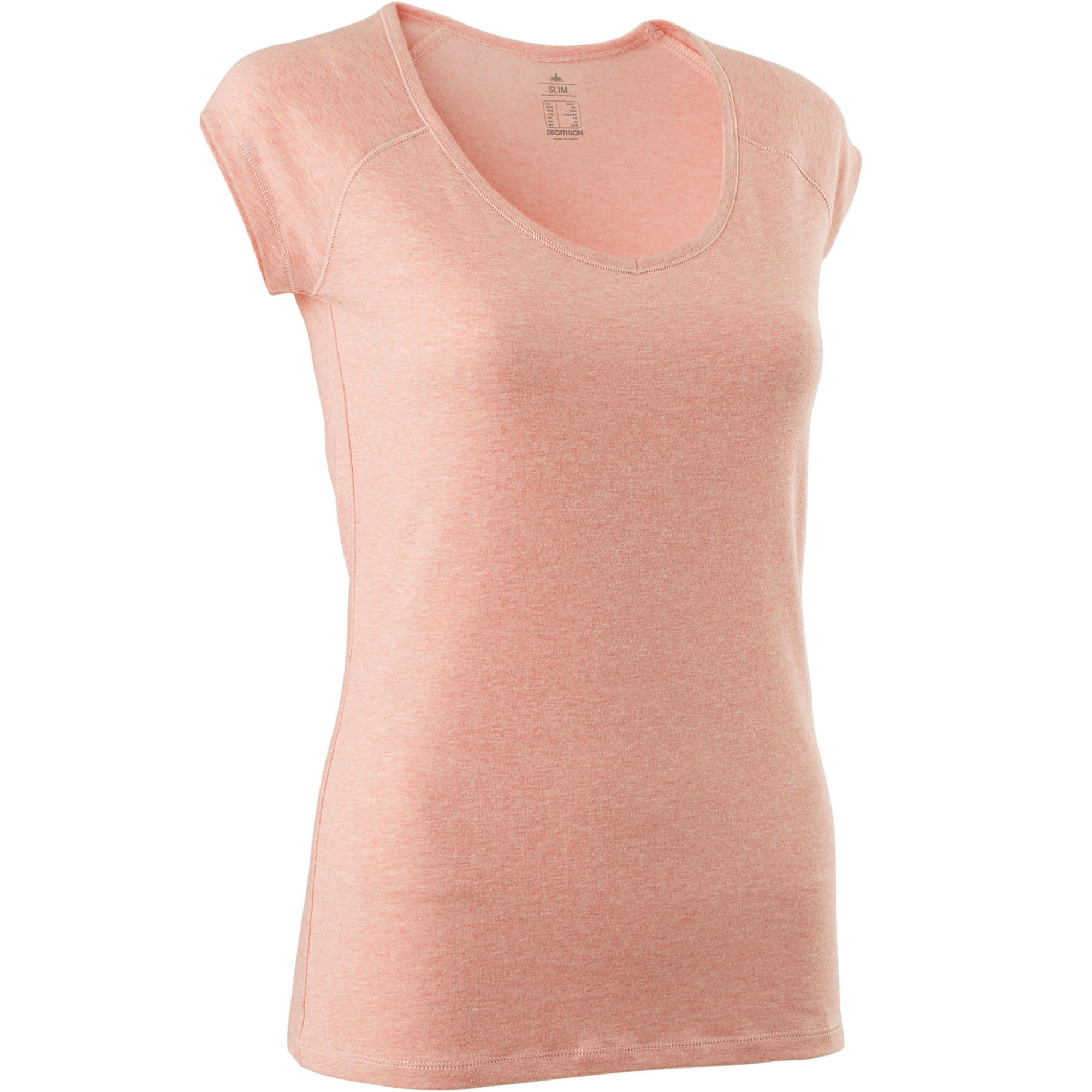 Nyamba T-Shirt 500 Slim Gym & Pilates Damen gelb