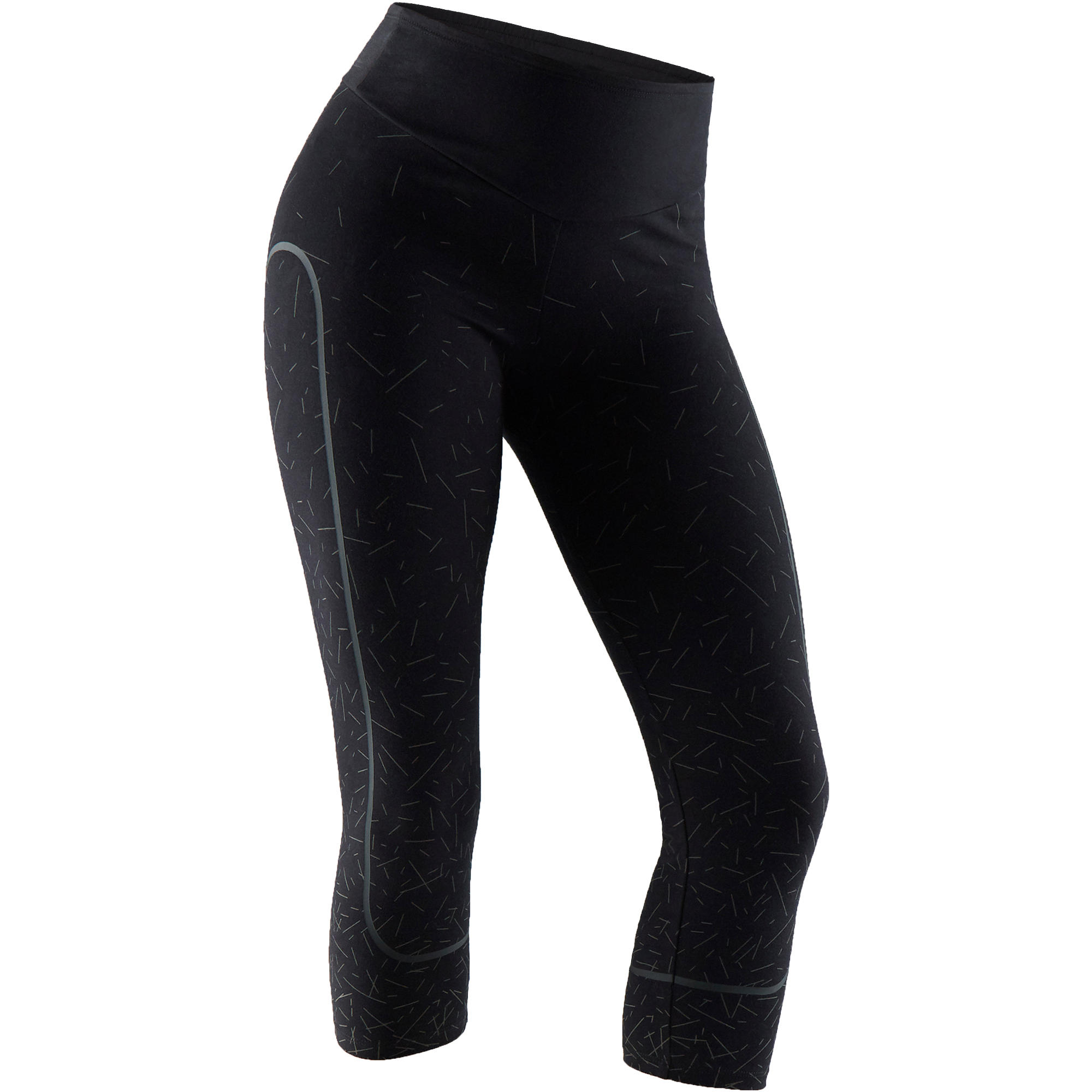 Domyos Leggings 7/8 Slim Gym & Pilates Damen schwarz