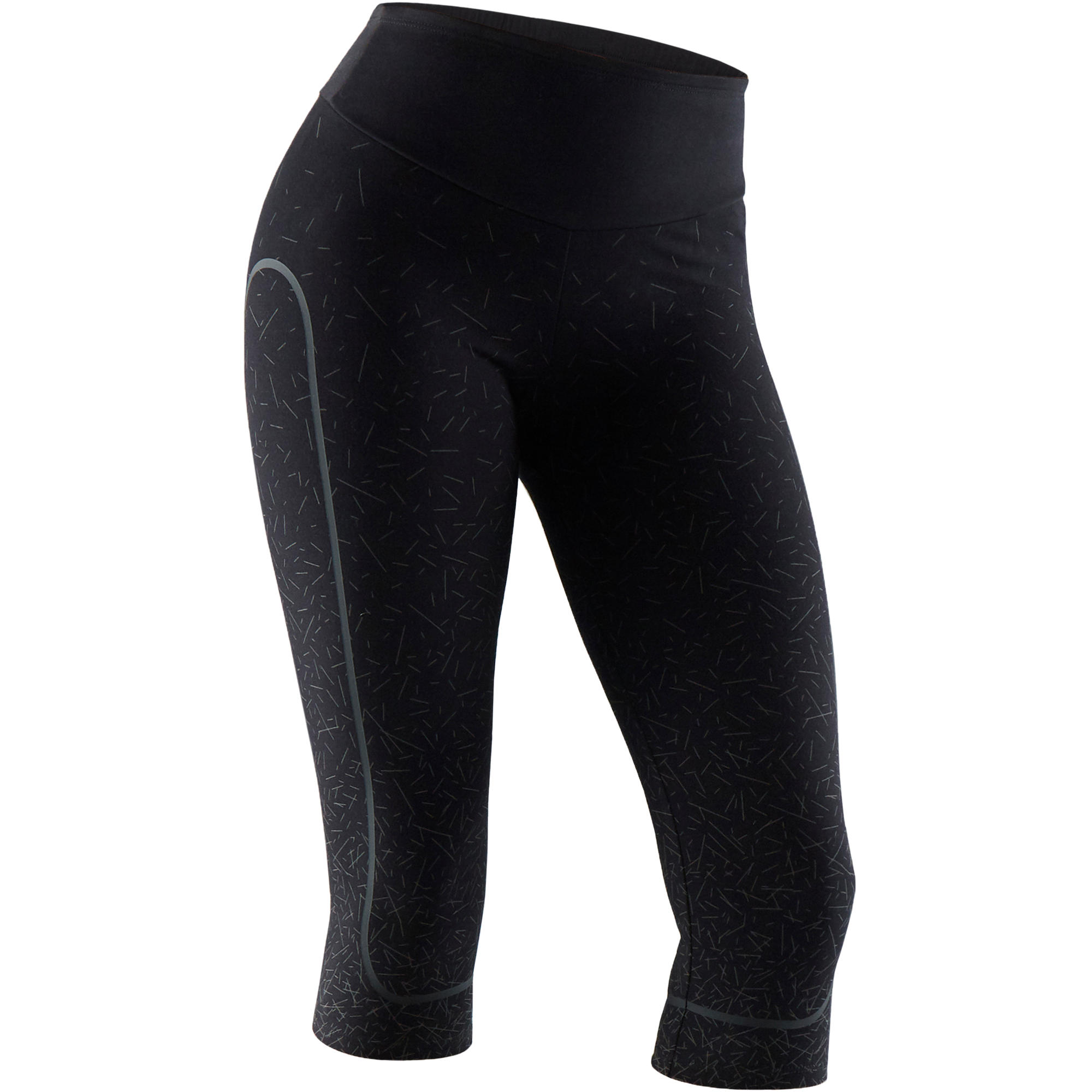 Nyamba 3/4-Leggings aus Baumwolle Fitness formend schwarz
