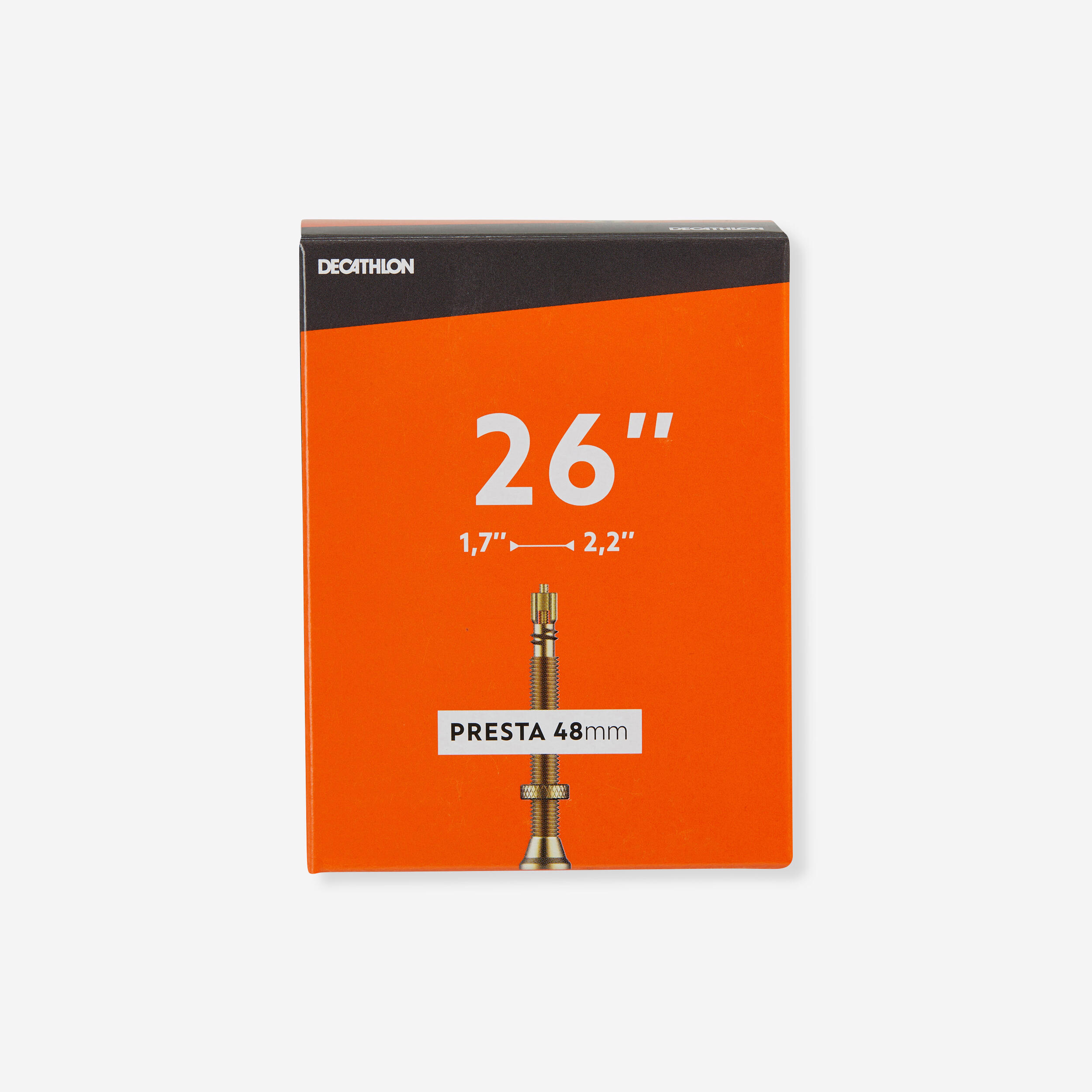 Decathlon Fahrradschlauch MTB 26 × 1,7/2,2 französisches Ventil (Presta) 48 mm