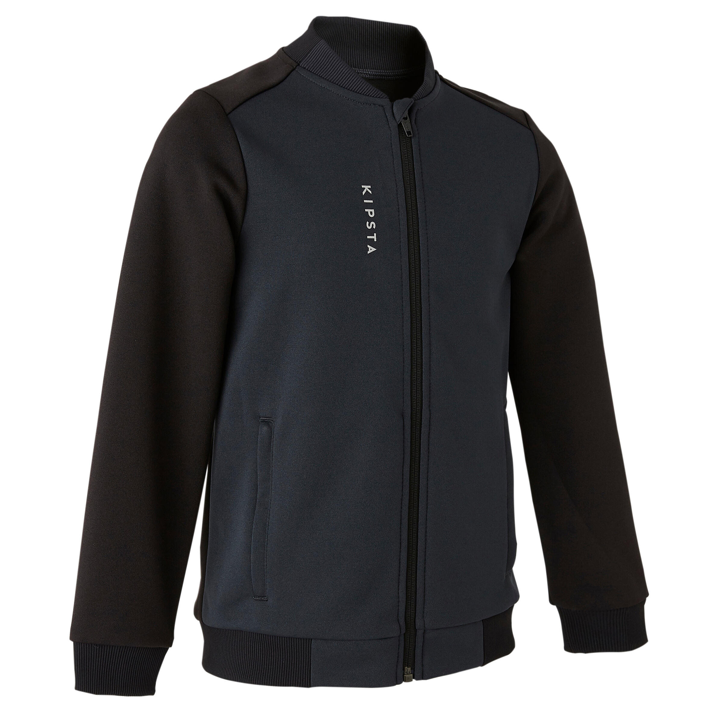 Kipsta Trainingsjacke Fussball T100 Kinder schwarz