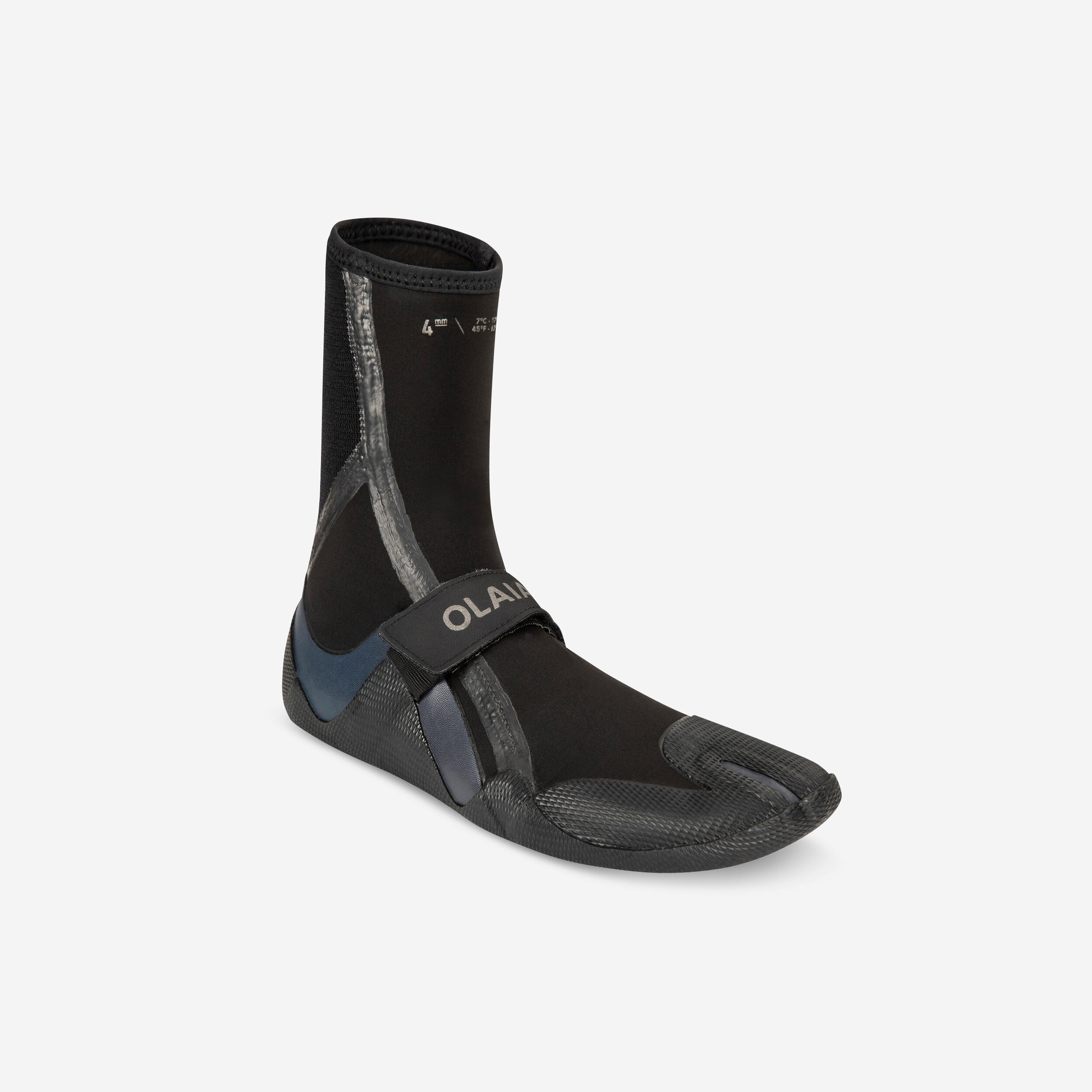 Olaian Neoprenschuhe Surfen 900 4 mm hoch schwarz/grau