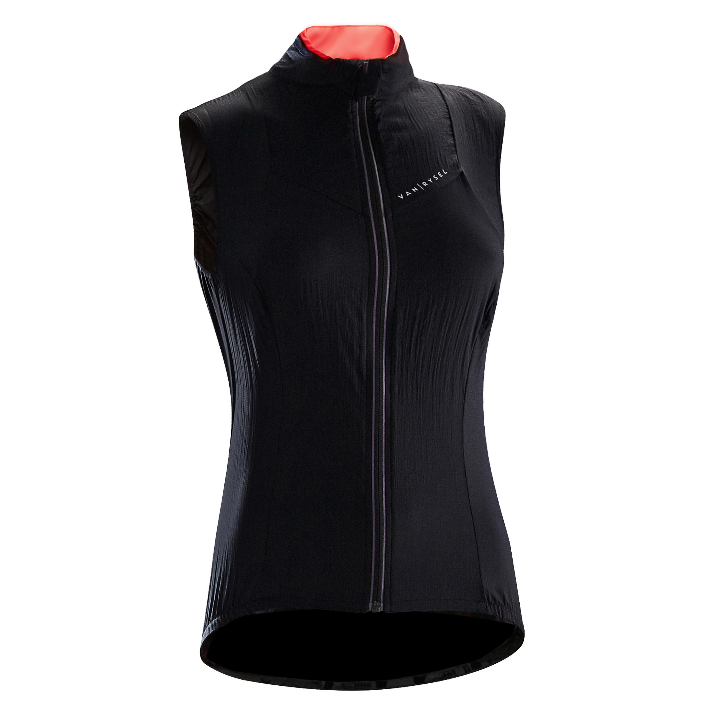 Van Rysel Fahrrad-Weste Rennrad Windbreaker Damen schwarz