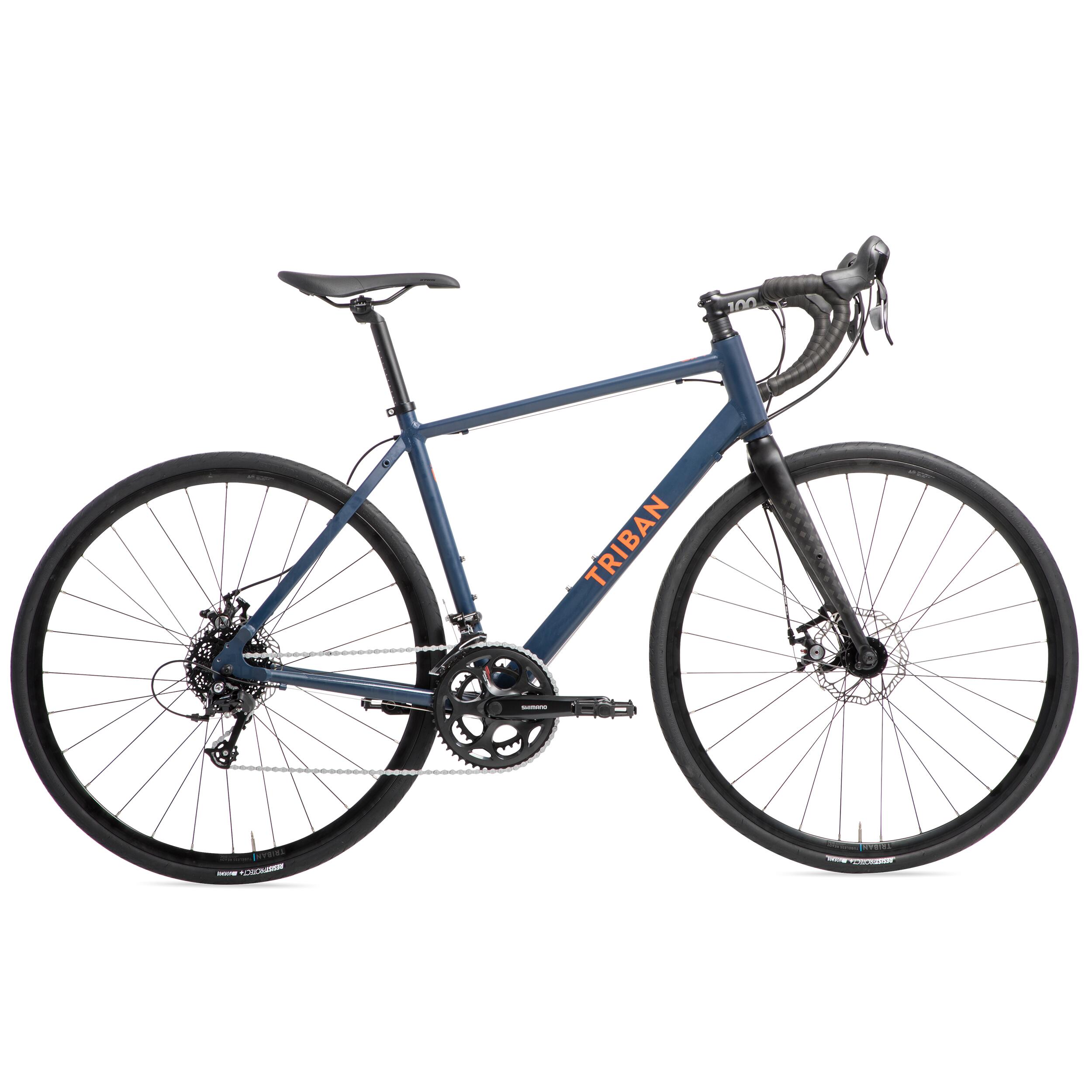 Triban Rennrad Radtouren RC120 Scheibenbremsen hellgrau