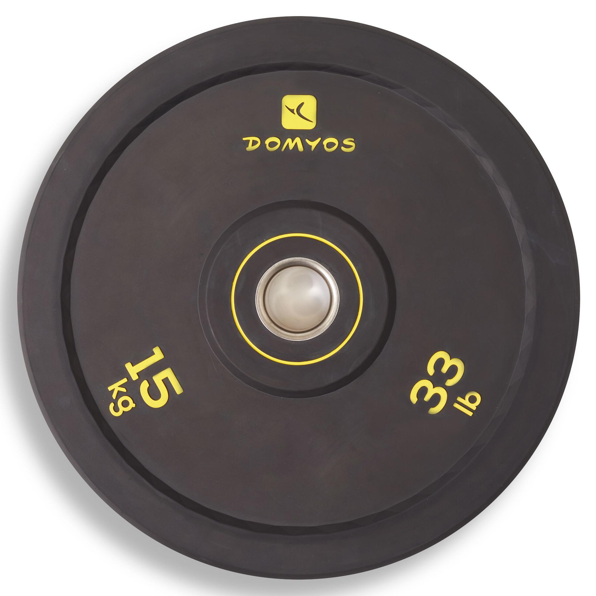 Domyos Hantelscheibe Bumper 15 kg Innendurchmesser 50 mm