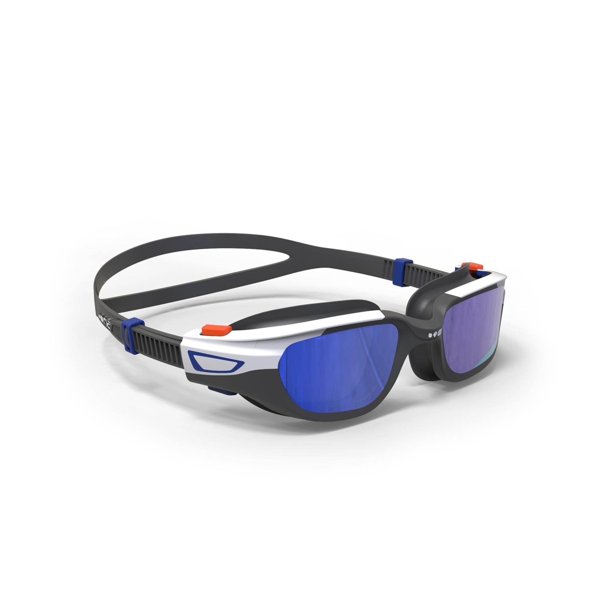Nabaiji Schwimmbrille Spirit Grösse S verspiegelt weiss/schwarz